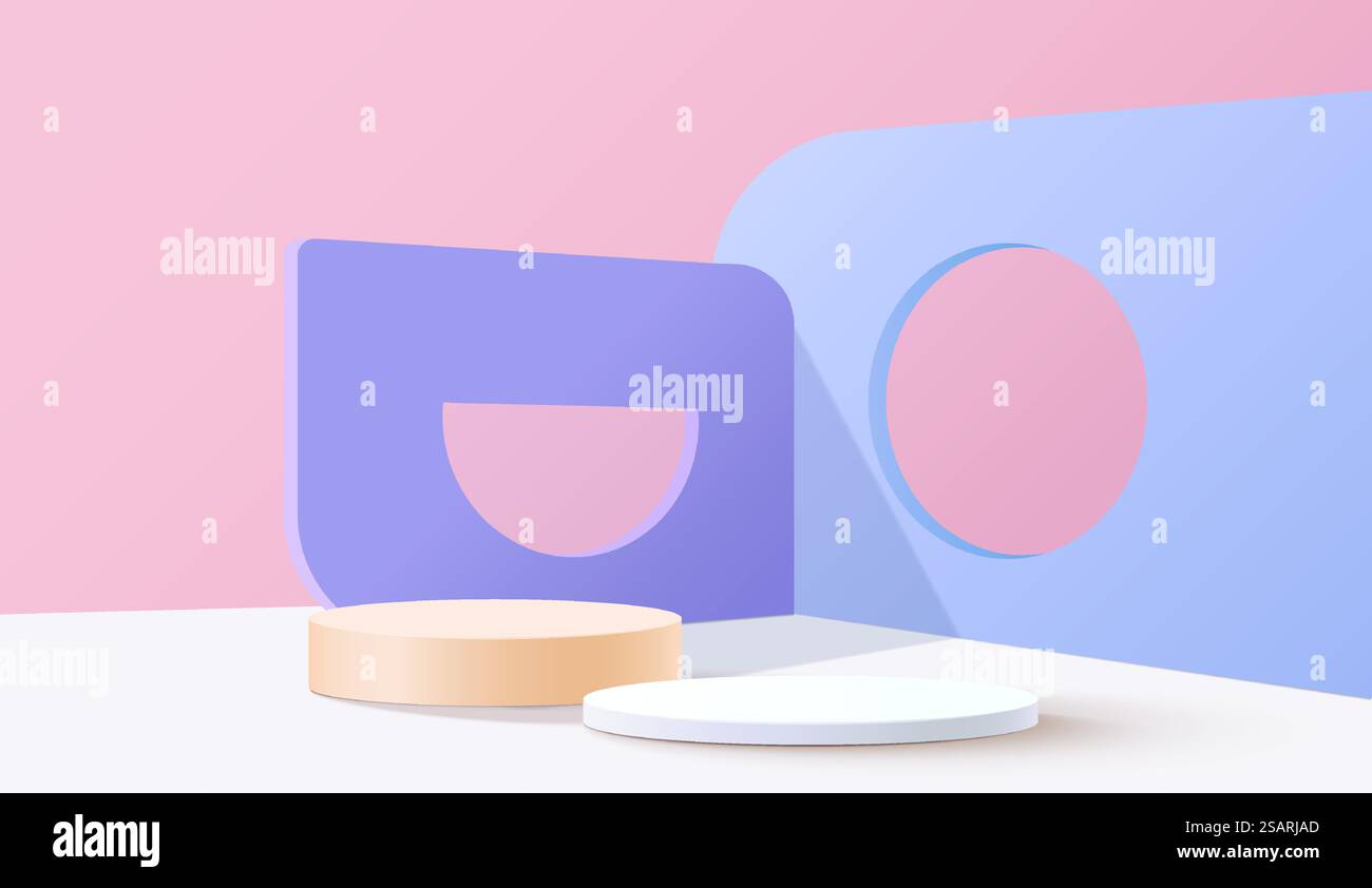 Minimal background mock up with podium for product display. 3d ...