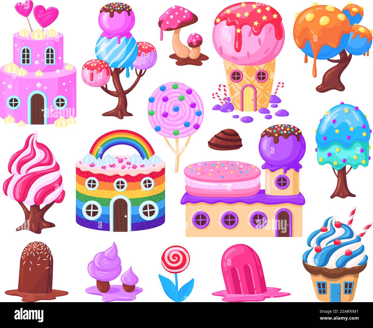 cartoon-fantasy-sweet-candy-land-landscape-game-elements-sweets-caramel