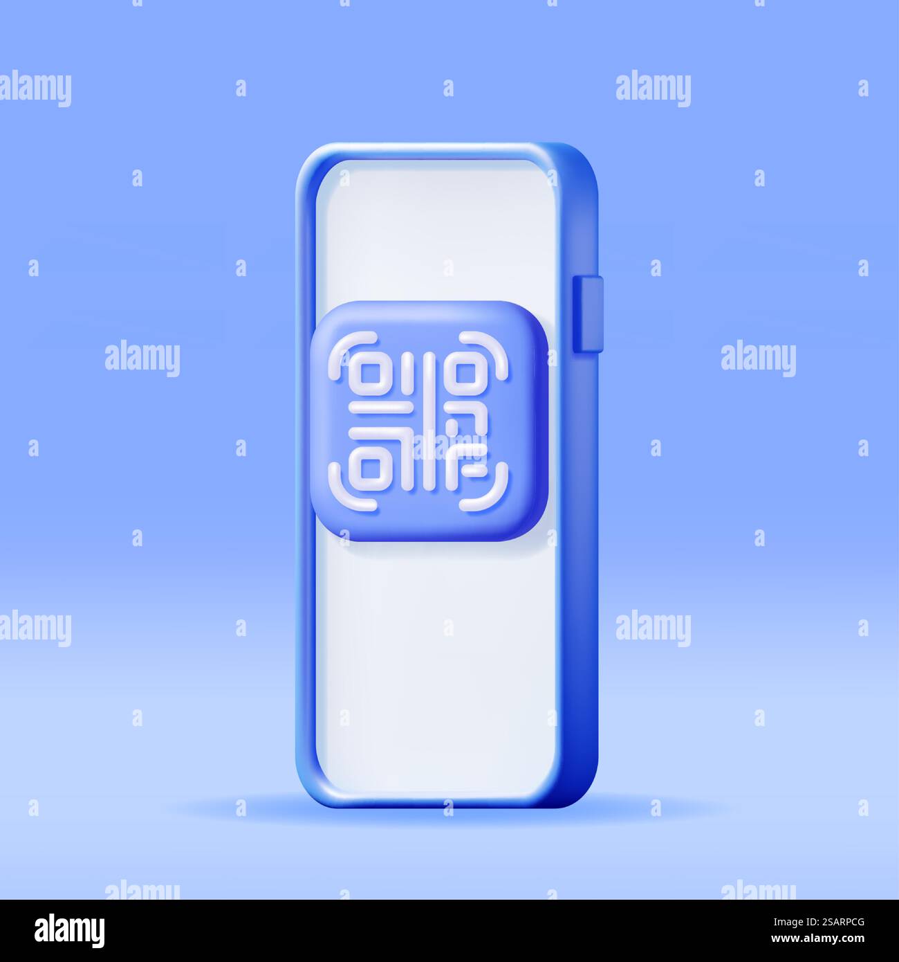 3d QR Code Icon on Smartphone. Render Modern QR Code Symbol. Concept of ...