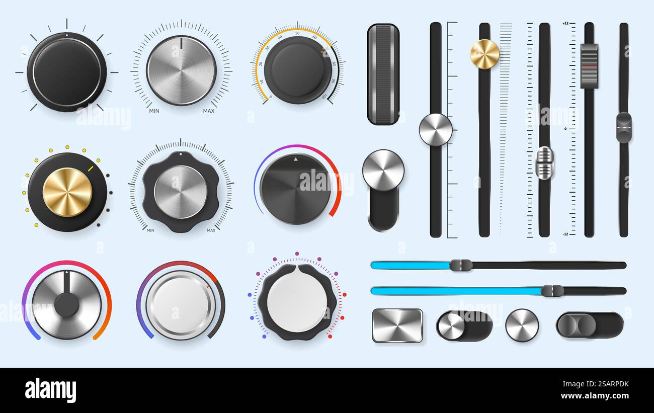 Round buttons and dials Stock Vector Images - Alamy