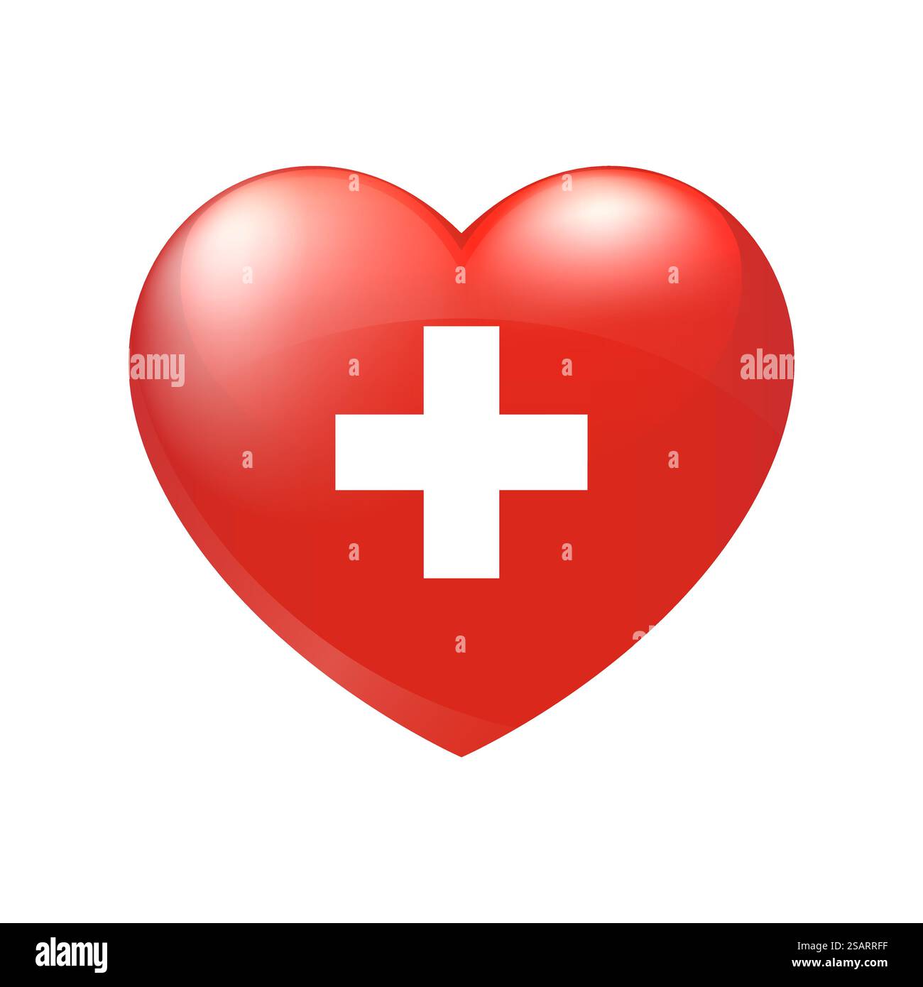 Switzerland flag in heart. Vector emblem icon. Country love symbol. Isolated illustration eps10 ...