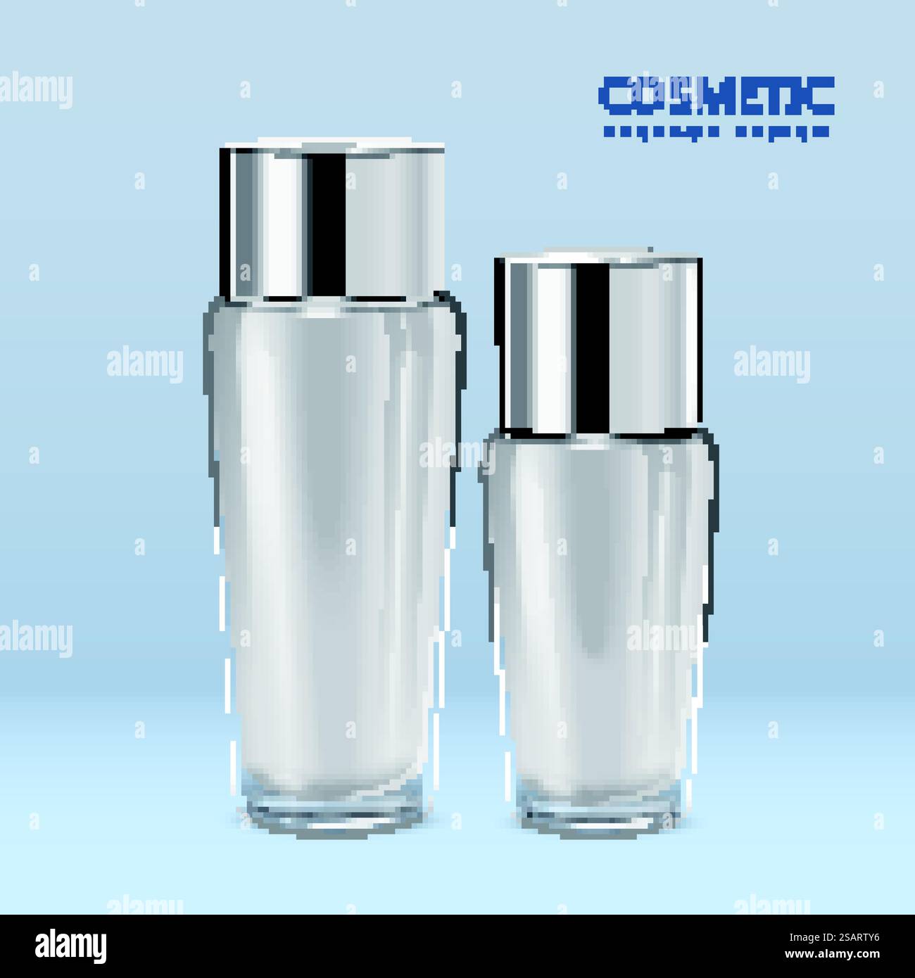 Clear bottle blue lid Stock Vector Images - Alamy