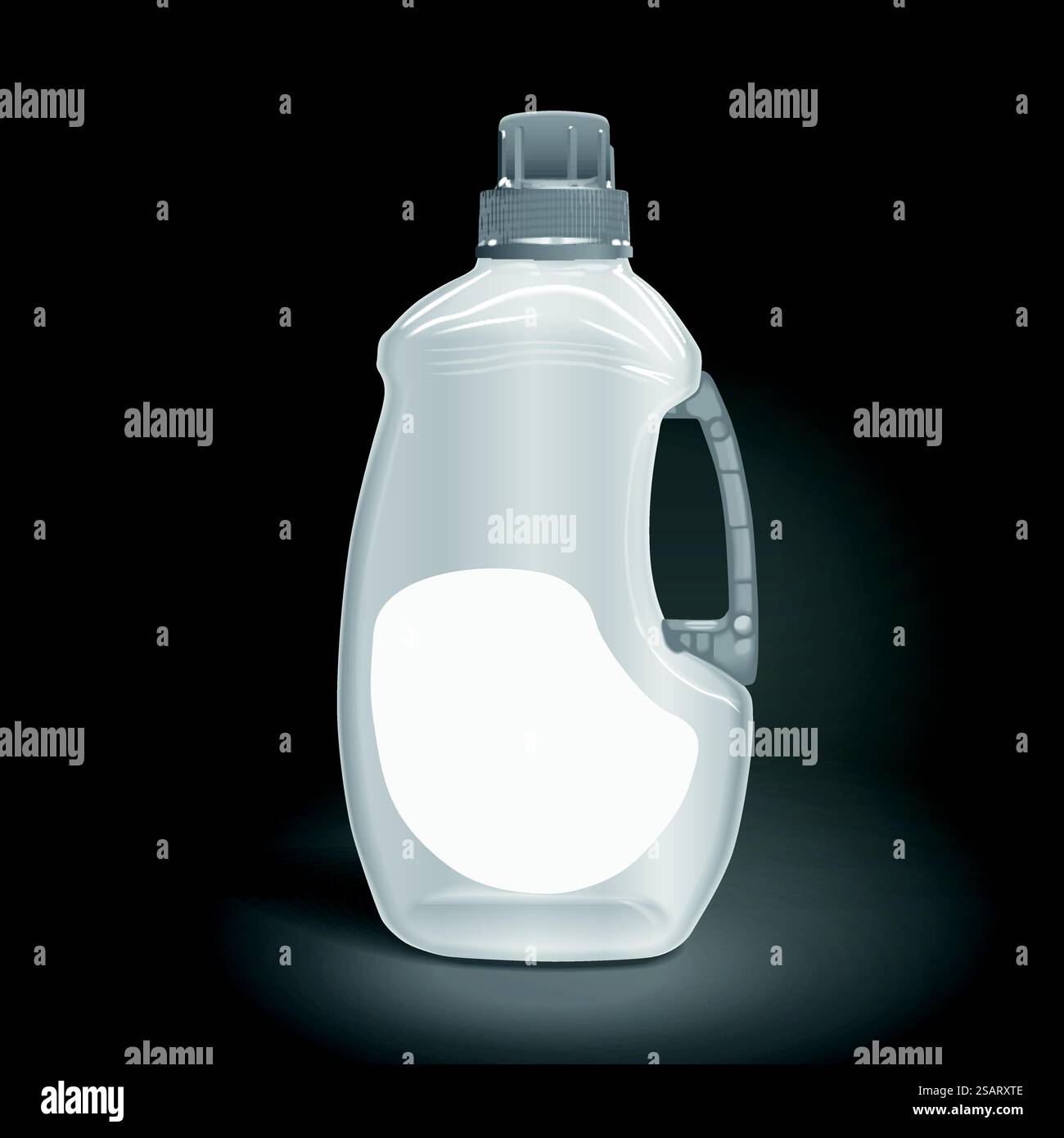 blank detergent bottle isolated on black background. 3D illustration ...
