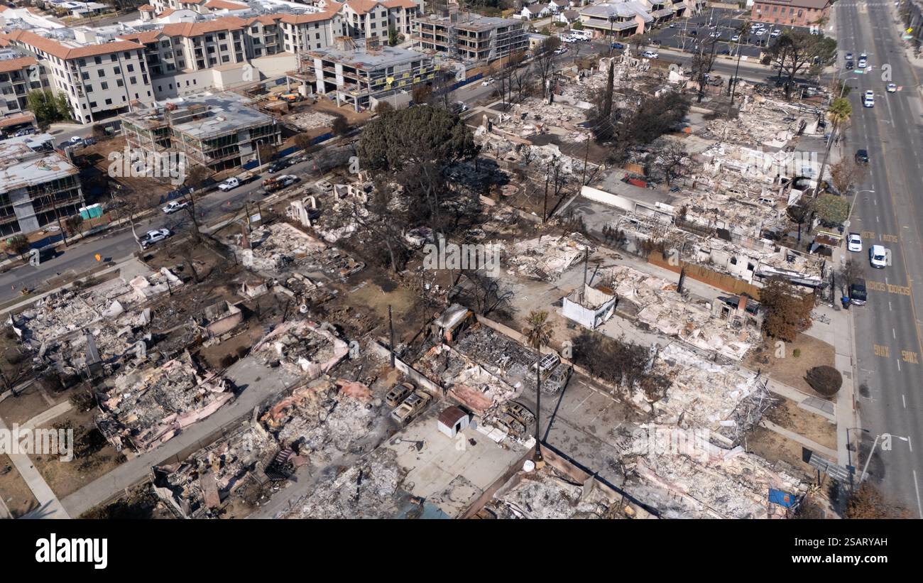 Drone photography of Altadena, California that was destroyed by the ...