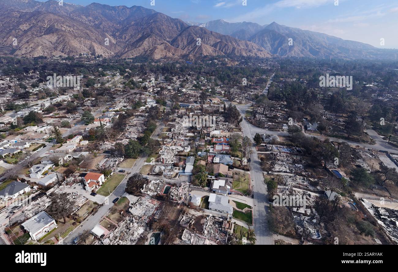 Drone photography of Altadena, California that was destroyed by the ...