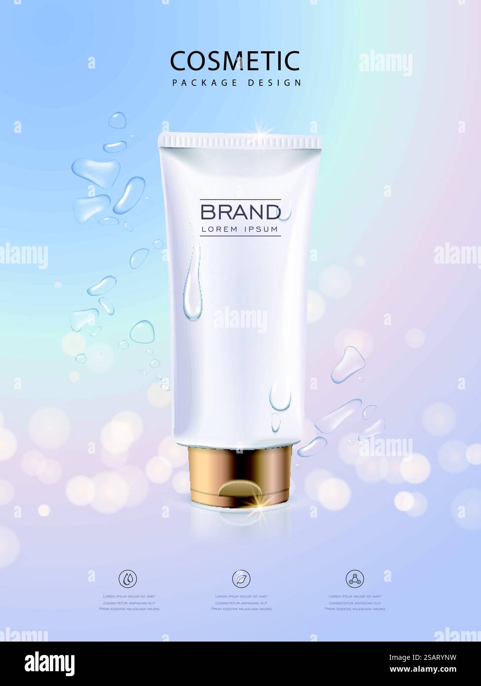 Refreshing cosmetic product poster Stock Vector