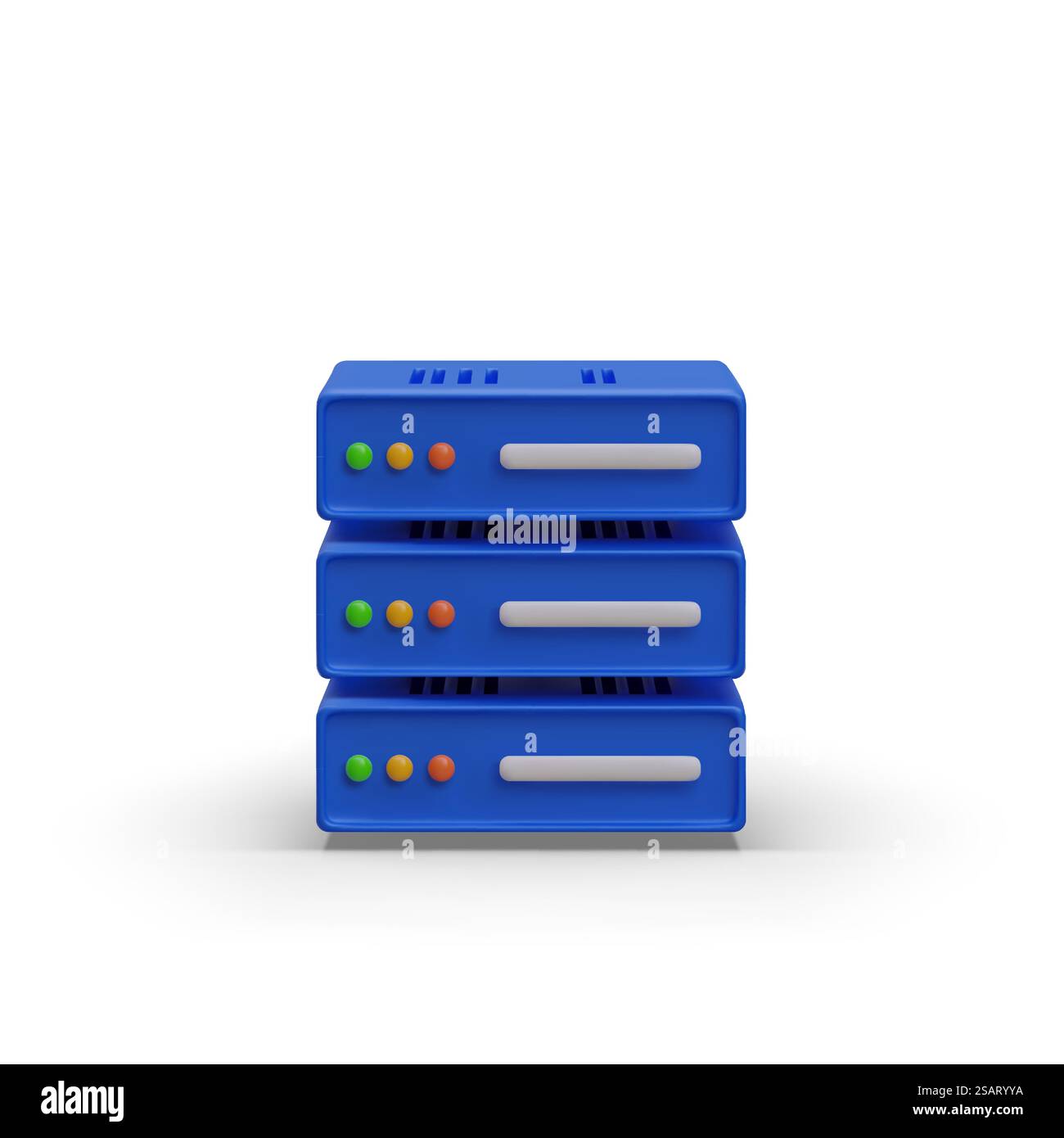 3D blue server, front view. Autonomous performance of tasks. Renting ... image.
