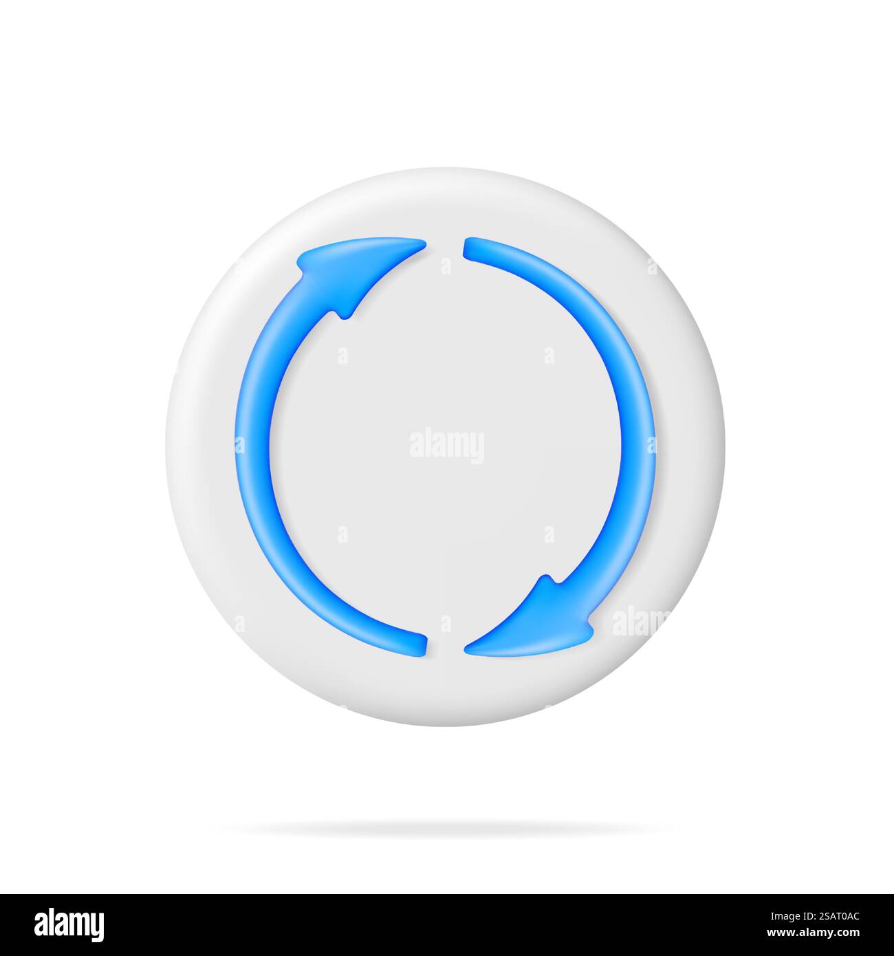 3D Synchronization Icon Isolated. Render Sync Sign in Round Shape. Cloud Computing or Refresh, Restart, Recycle, Reset Symbol. Vector Illustration. 3D Synchronization Icon Isolated Stock Vector