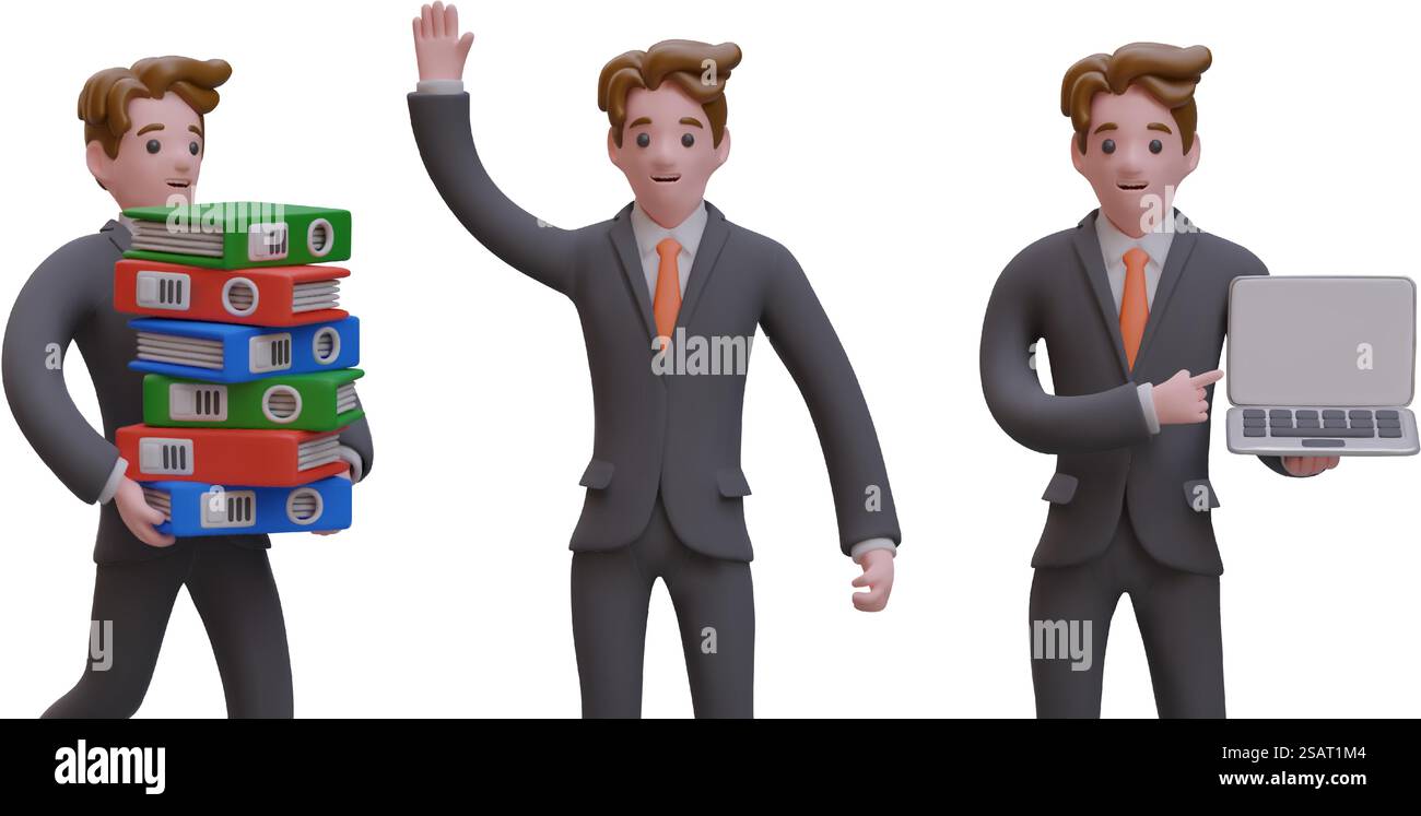 Man holding stuck with folders. Male presenting new gadget. Business ...