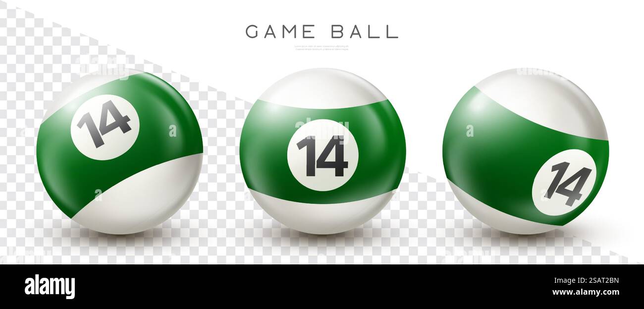 Billiard green pool ball number 14 snooker Stock Vector Images - Alamy