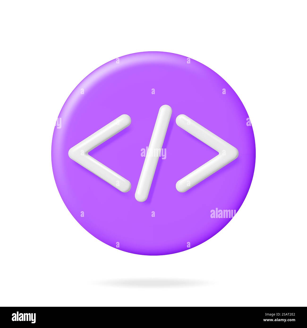3d Code Icon Isolated on White. Render Python or Java Api Symbols. Computer Programming Language. Web Development HTML Code Interface. Coding Round Tag. Vector Illustration. 3d Code Icon Isolated on White Stock Vector