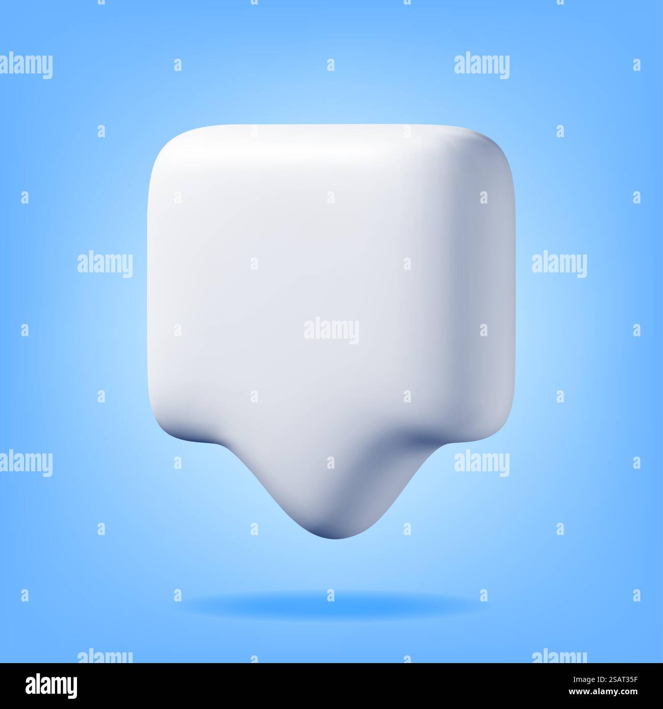 3D White Blank Speech Bubble Isolated. Rendering Chat Balloon Pin ...