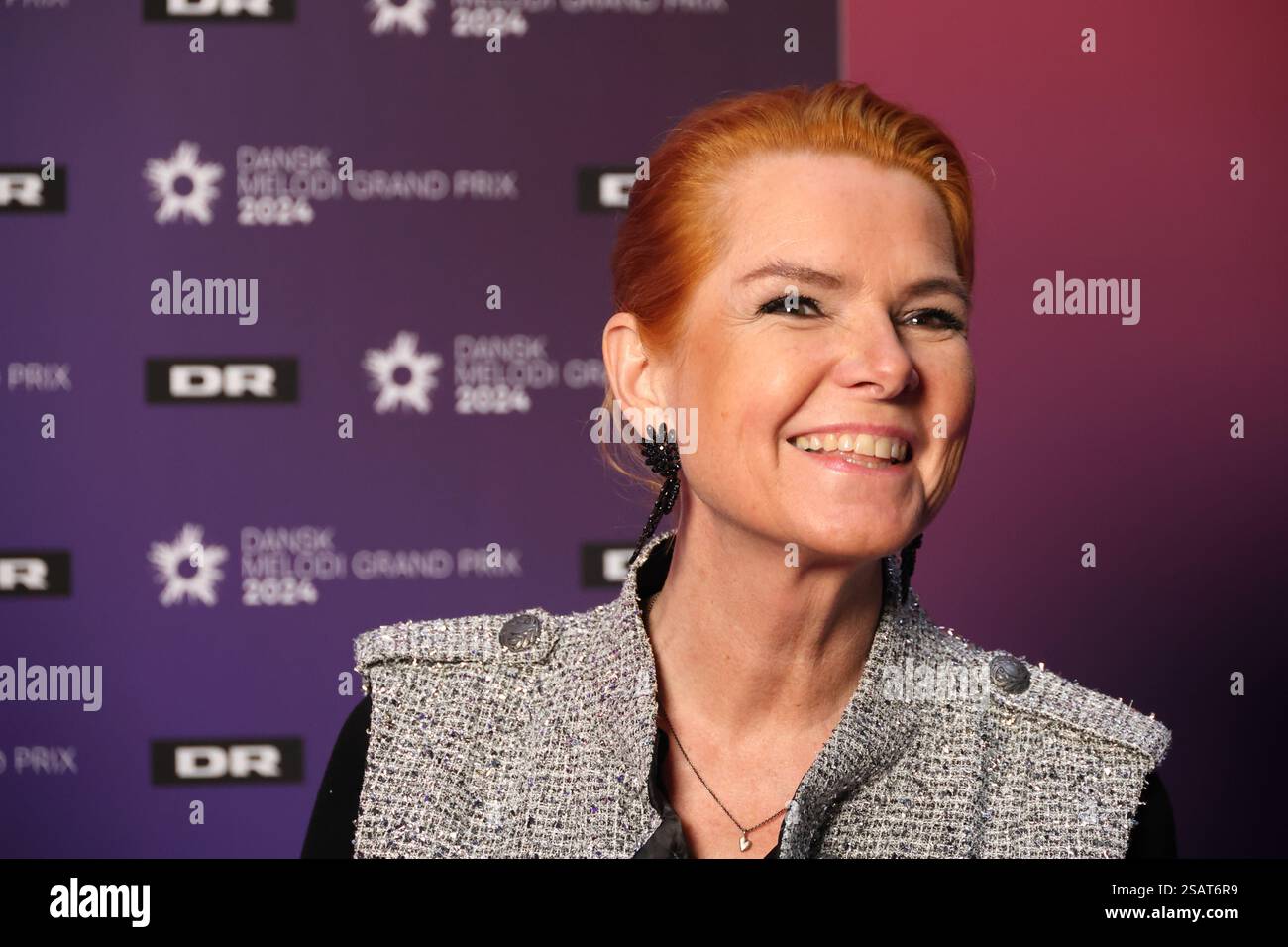 Inger Støjberg, chairman of the Denmark Democrats, arrives on the red ...