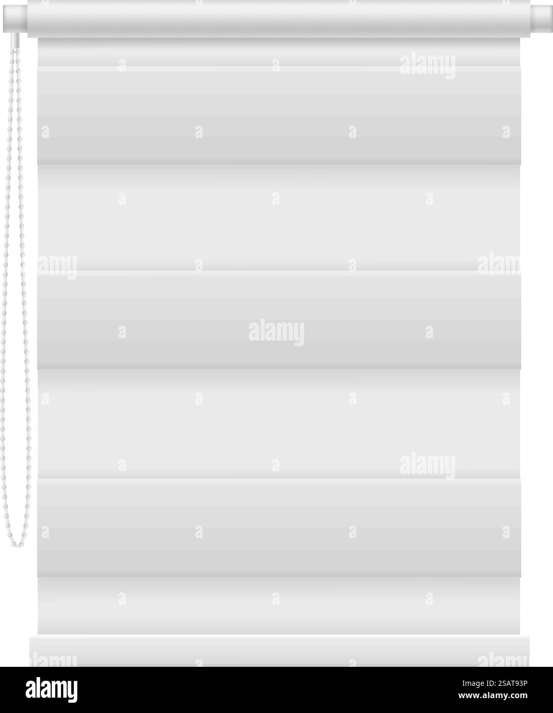 Roman window shades. Realistic white roller blinds isolated on white ...
