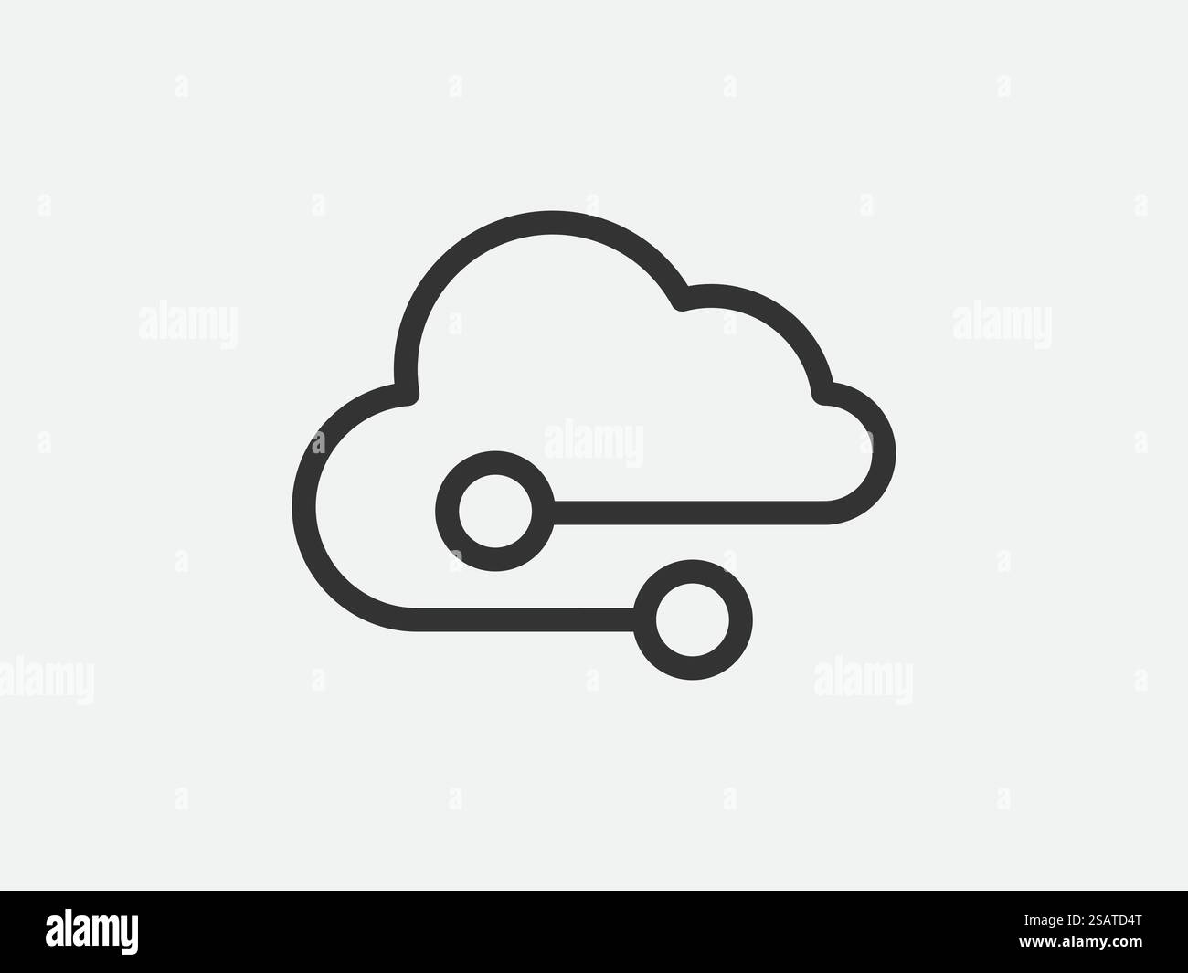 Technology icon vector cloud computing connection. Big data global ...