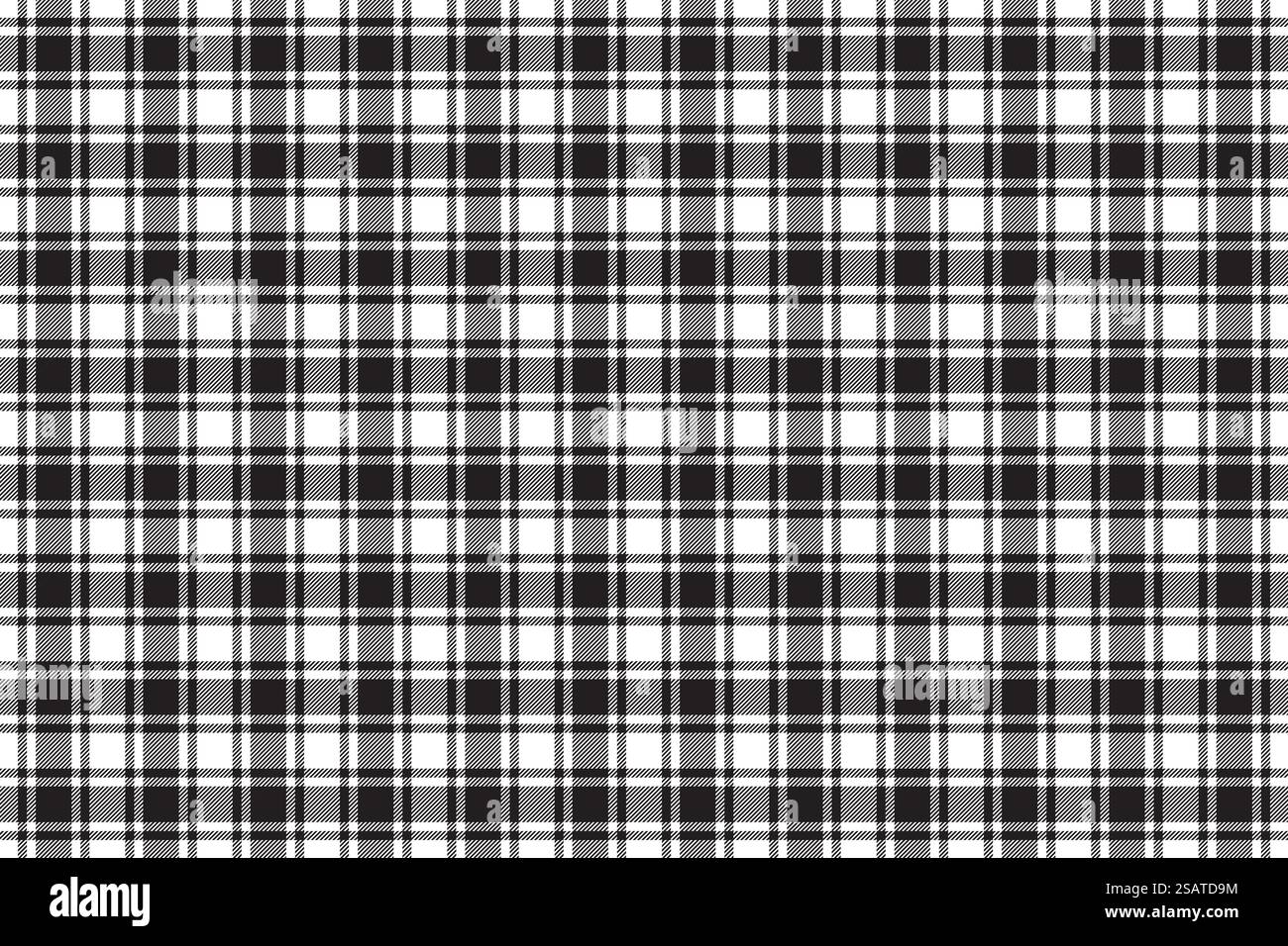 Black white check plaid texture seamless pattern background. Vector ...