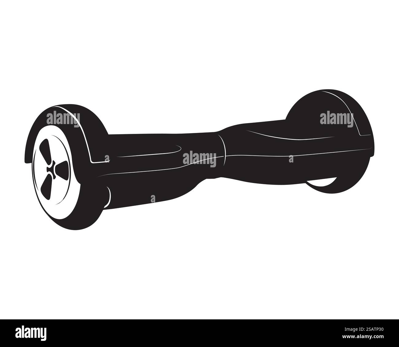 Electrical modern gyroboard icon black white silhouette. Vector ...