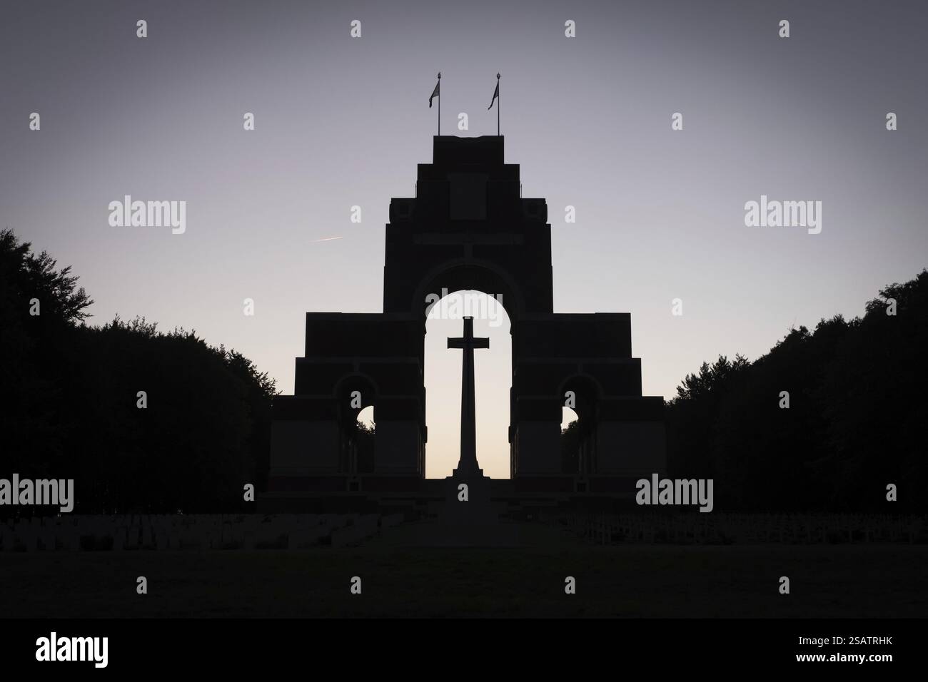 The Thiepval Memorial to the Missing of the Somme in Thiepval, France. The memorial is to 72, 337 missing British and South African servicemen who die Stock Photo