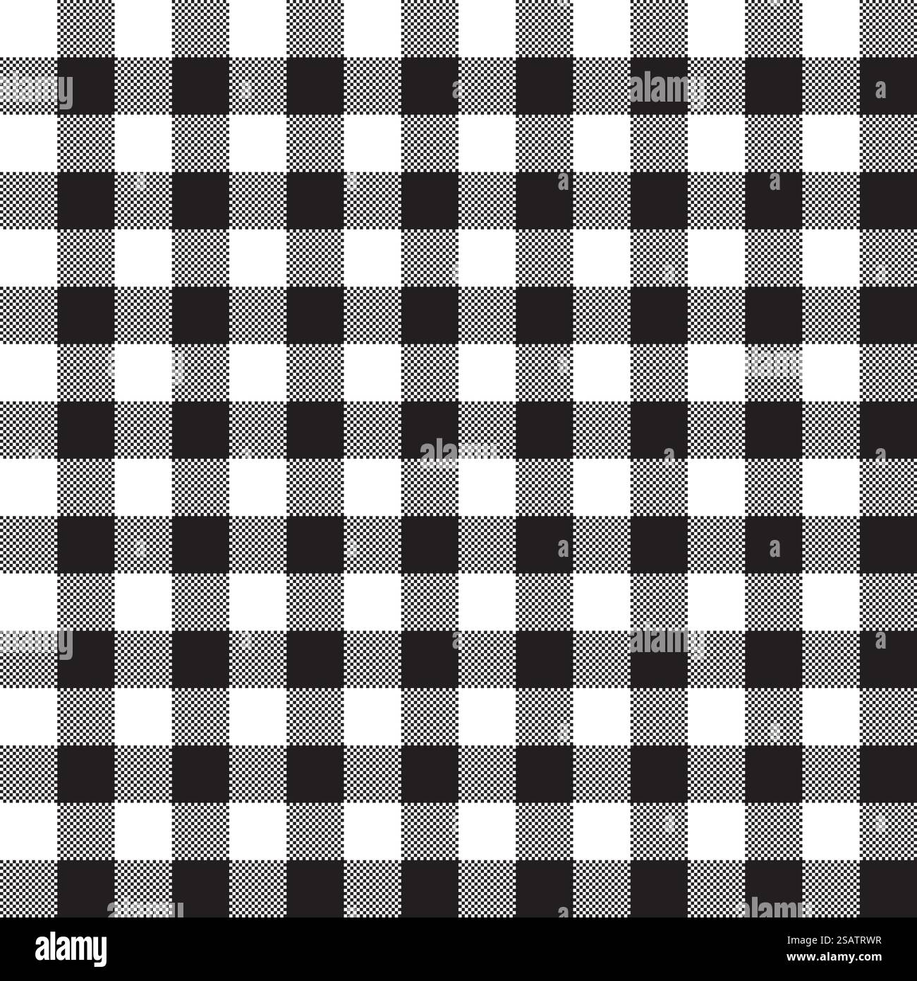Black white checkerboard check textile seamless pattern. Vector illustration.. Black white checkerboard check textile seamless pattern Stock Vector