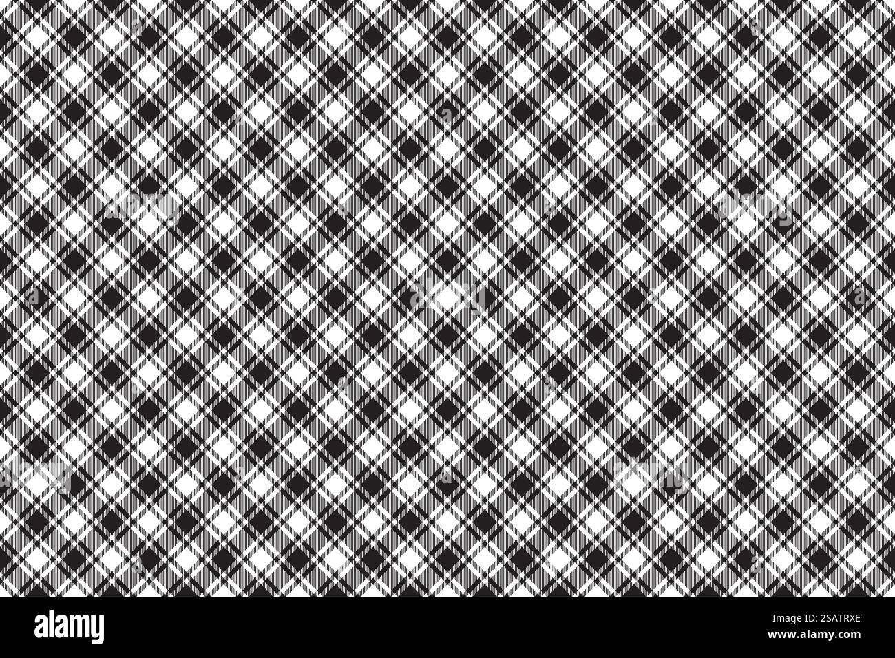 Black white diagonal check texture seamless pattern background. Vector ...