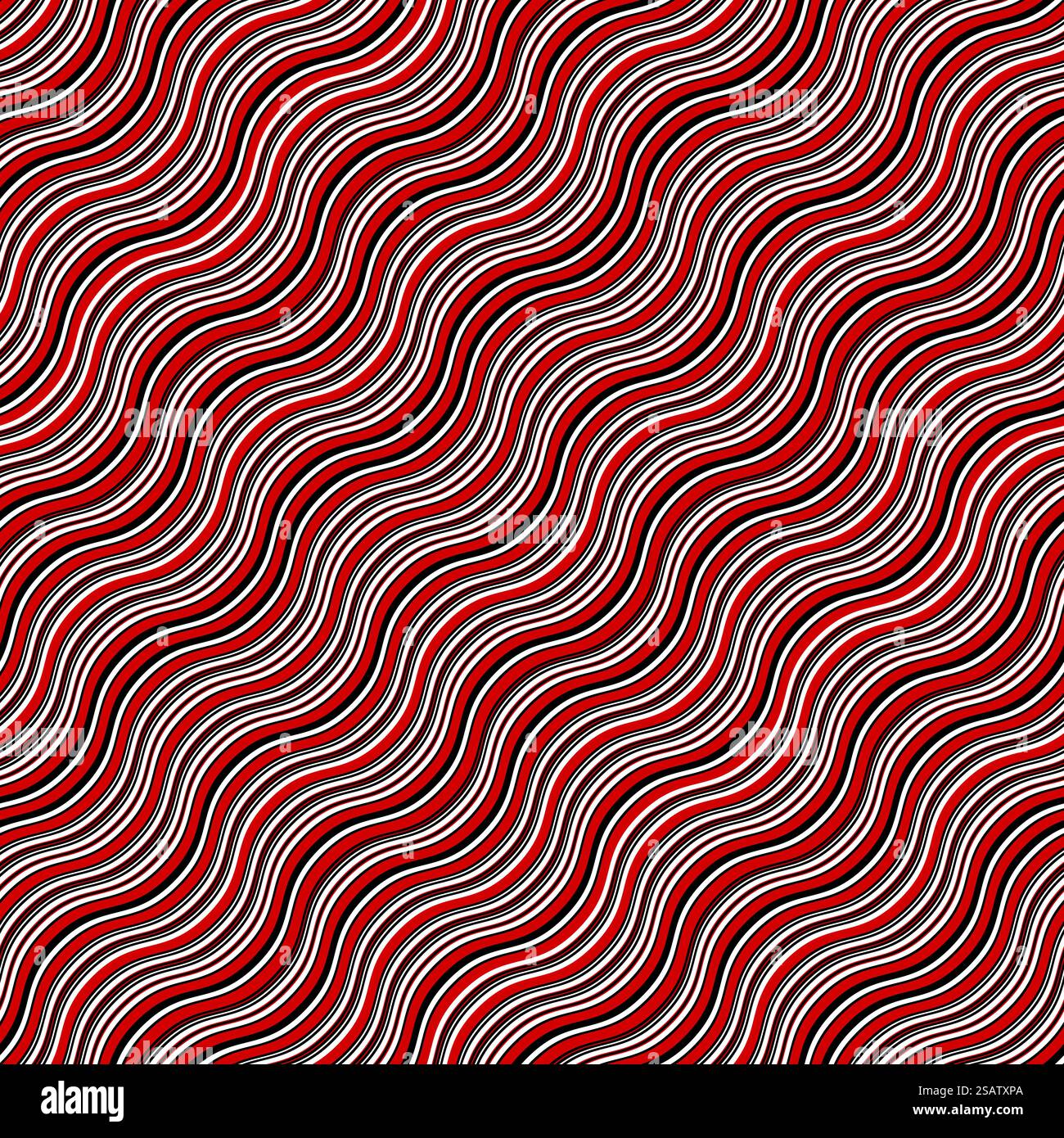 Red hypnotic wave seamless pattern. Vector illustration. Flat design. EPS10.. Red hypnotic wave seamless pattern Stock Vector