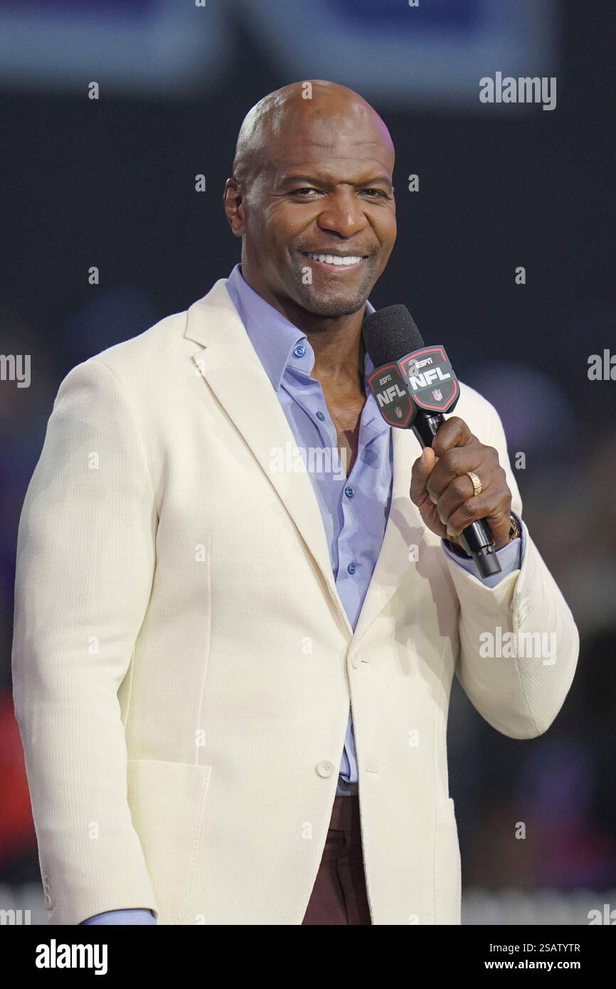 NFL commentator Terry Crews during the Skills Competition, Thursday