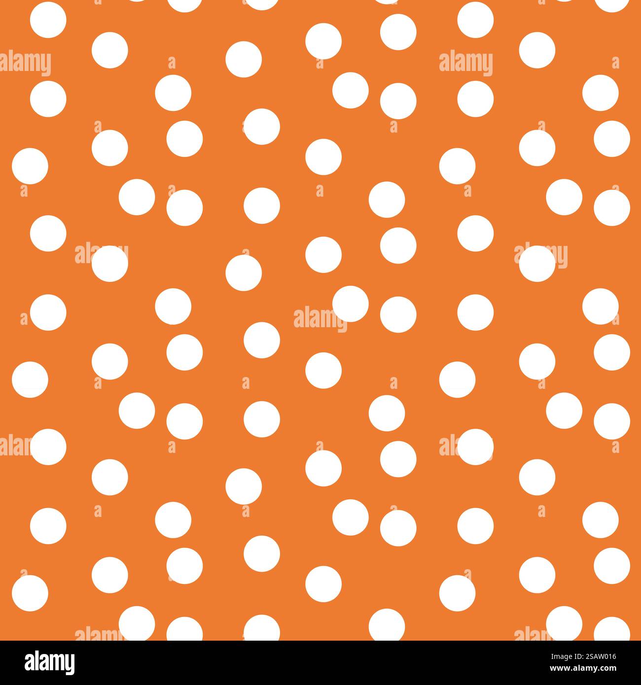 Orange background scattered dots polka seamless pattern . Vector illustration.. Orange background scattered dots polka seamless pattern Stock Vector