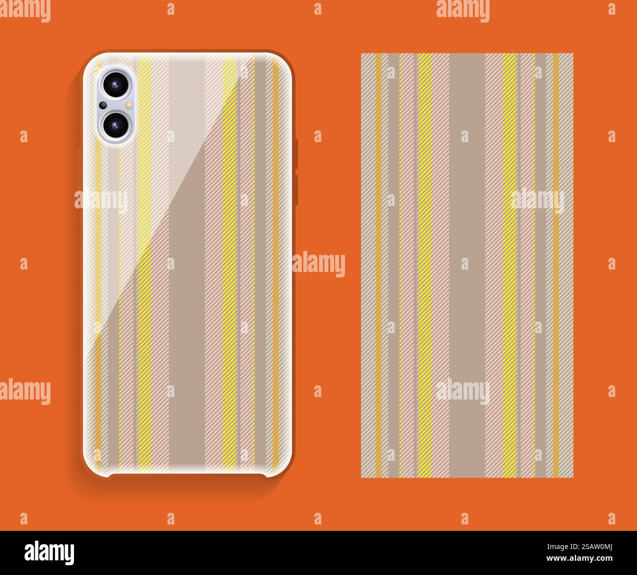 Mobile phone cover design. Template smartphone case vector pattern. Stock Vector