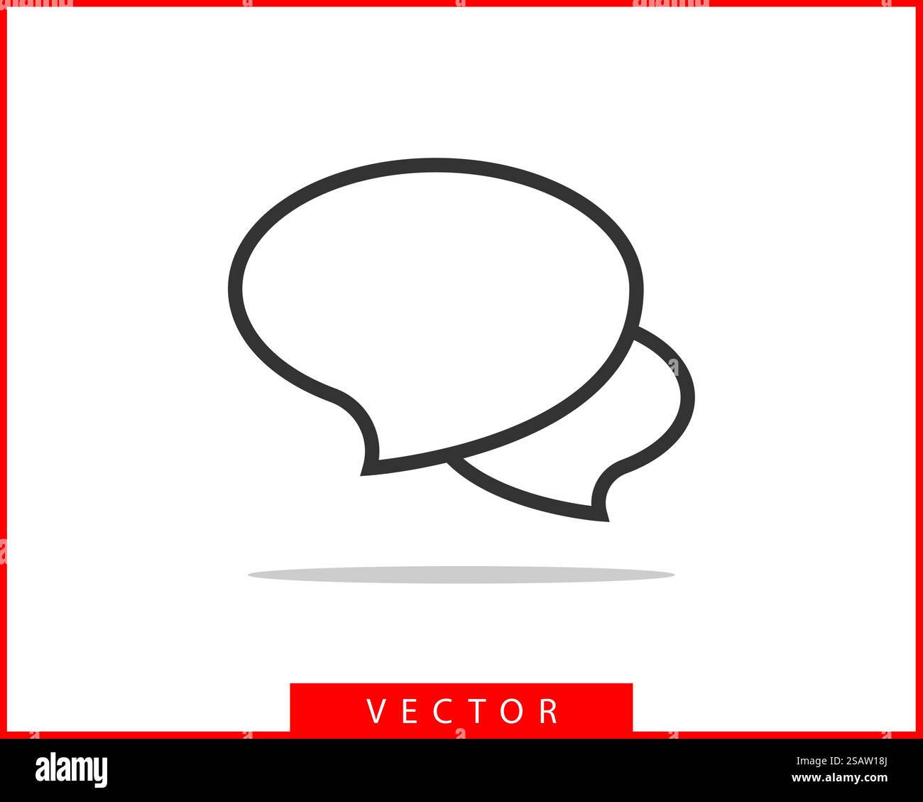 Talk bubble speech icon. Blank empty bubbles vector design elements. Chat on line symbol template. Dialogue balloon sticker silhouette. Stock Vector