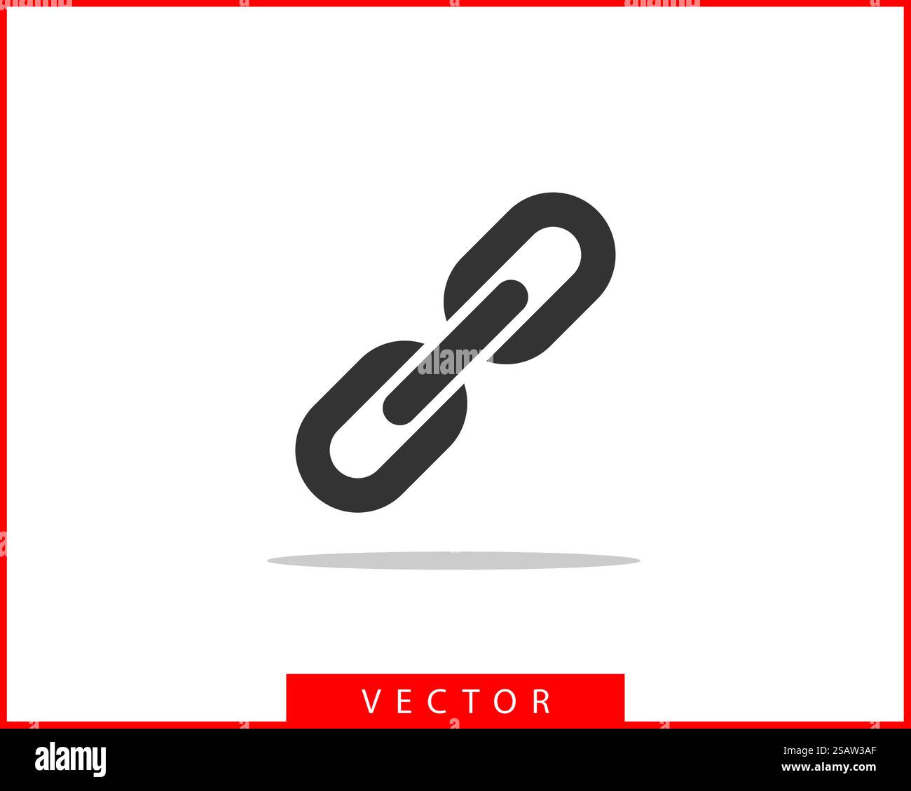 Chain link vector icon. Chainlet element flat design. Concept ...
