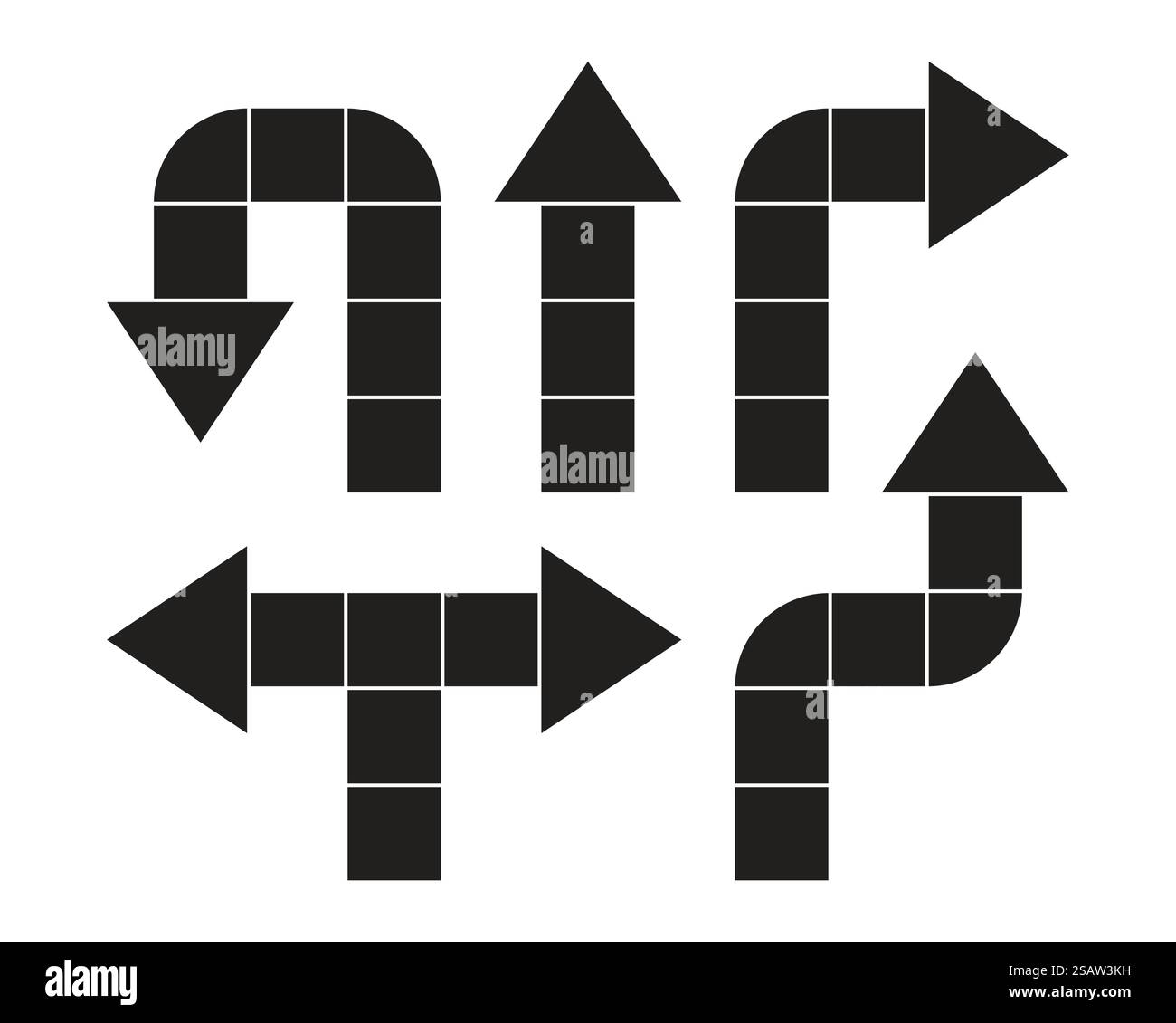 Arrow constructor easy edit set icons design elements. Vector illustration.. Arrow constructor easy edit set icons design elements Stock Vector