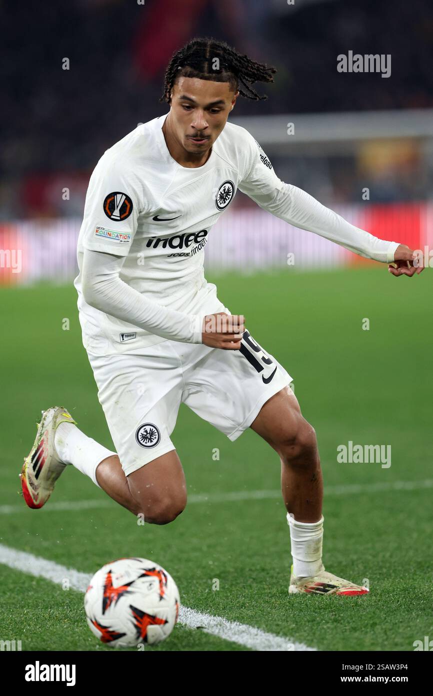 Rome, Italy 30.01.2025: Jean-Matteo Bahoya of Eintracht Frankfurt ...