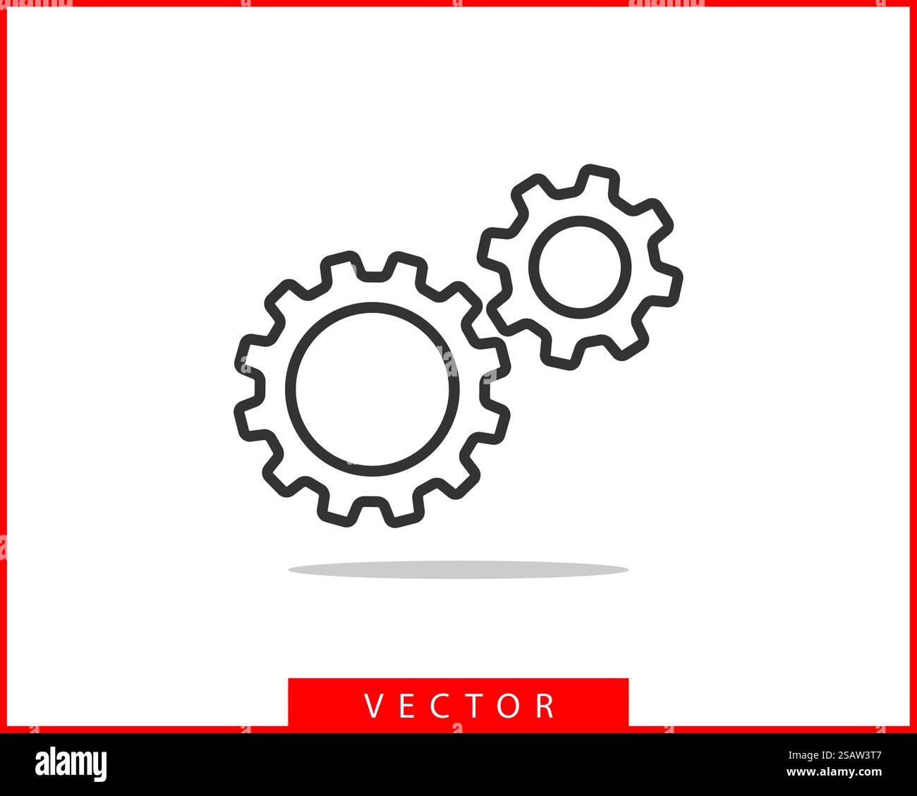 Metal gears and cogs vector. Gear icon flat design. Mechanism wheels ...