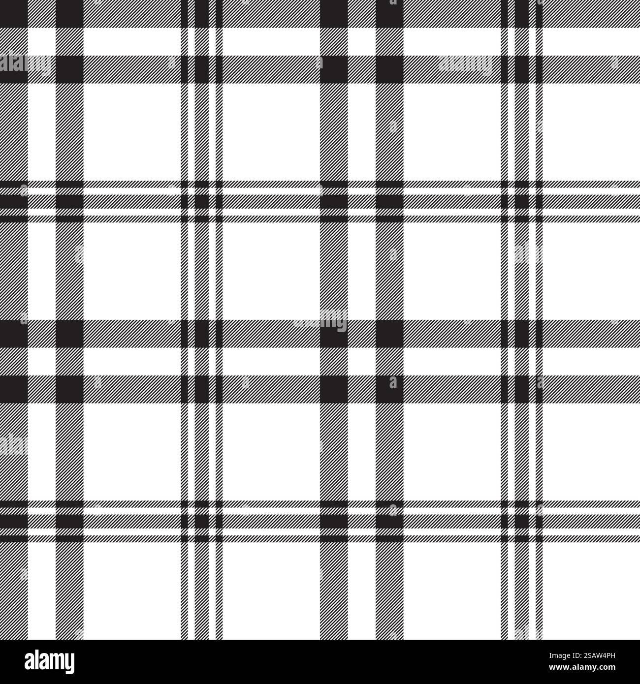 Plaid black white seamless pattern. Vector illustration.. Plaid black white seamless pattern Stock Vector