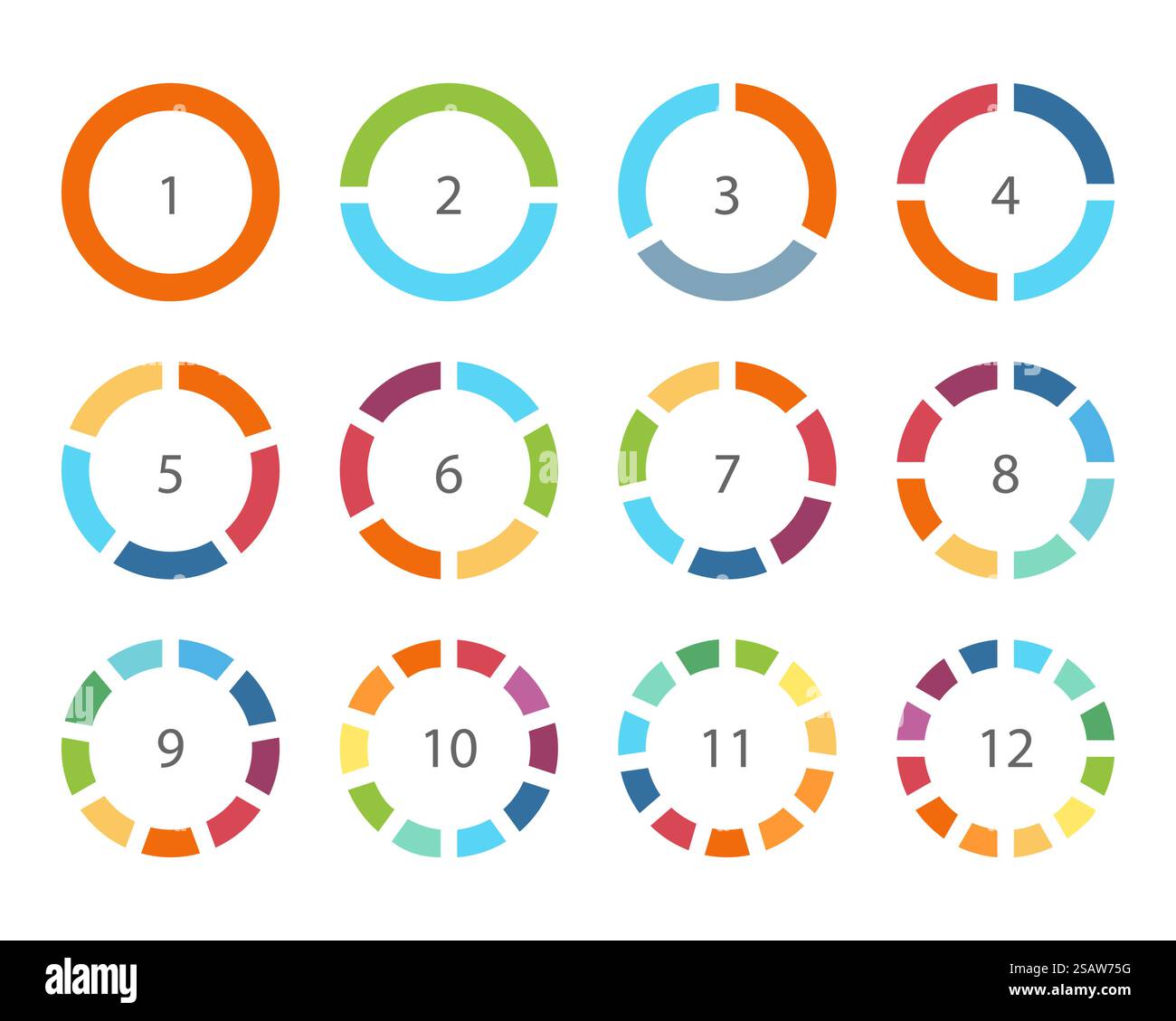 Color infographics elements parts of circle. Vector illustration ...