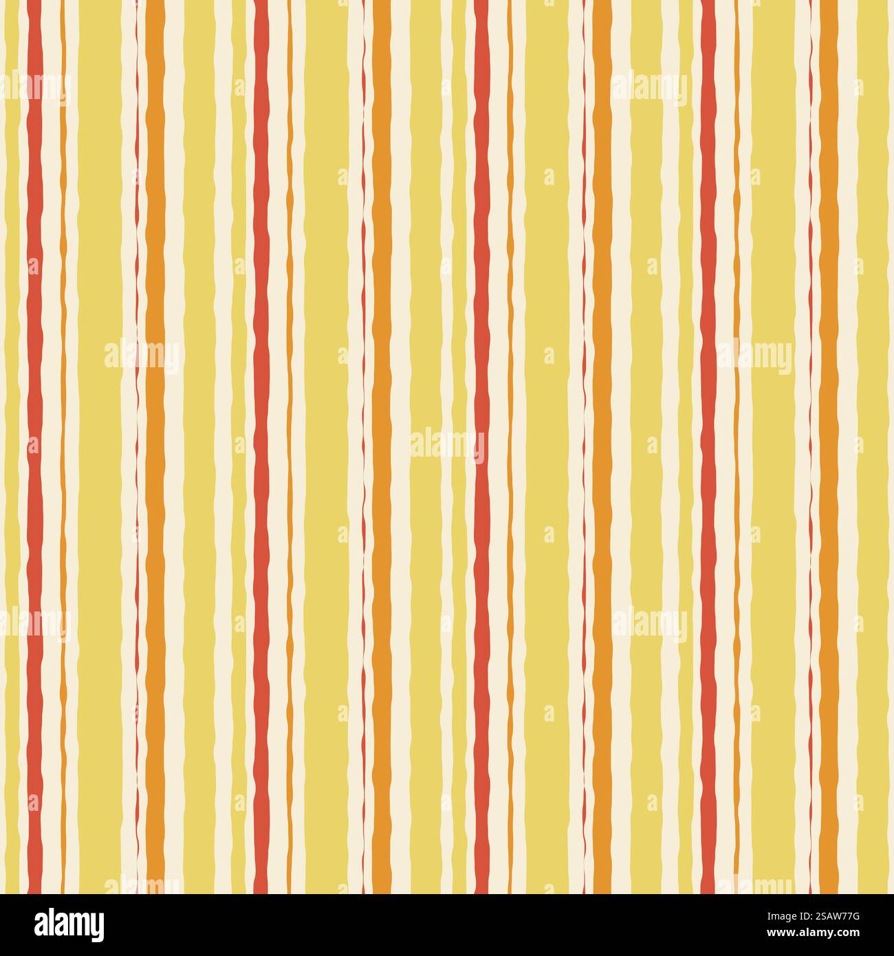 Yellow orange watercolor grunge striped seamless pattern. Vector background.. Yellow orange watercolor grunge striped seamless pattern Stock Vector