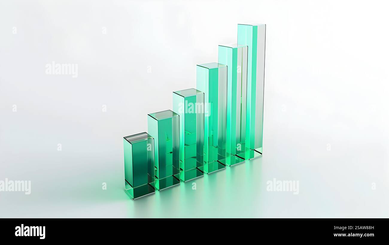 This stunning 3D bar graph features a sleek and modern glass texture in ...
