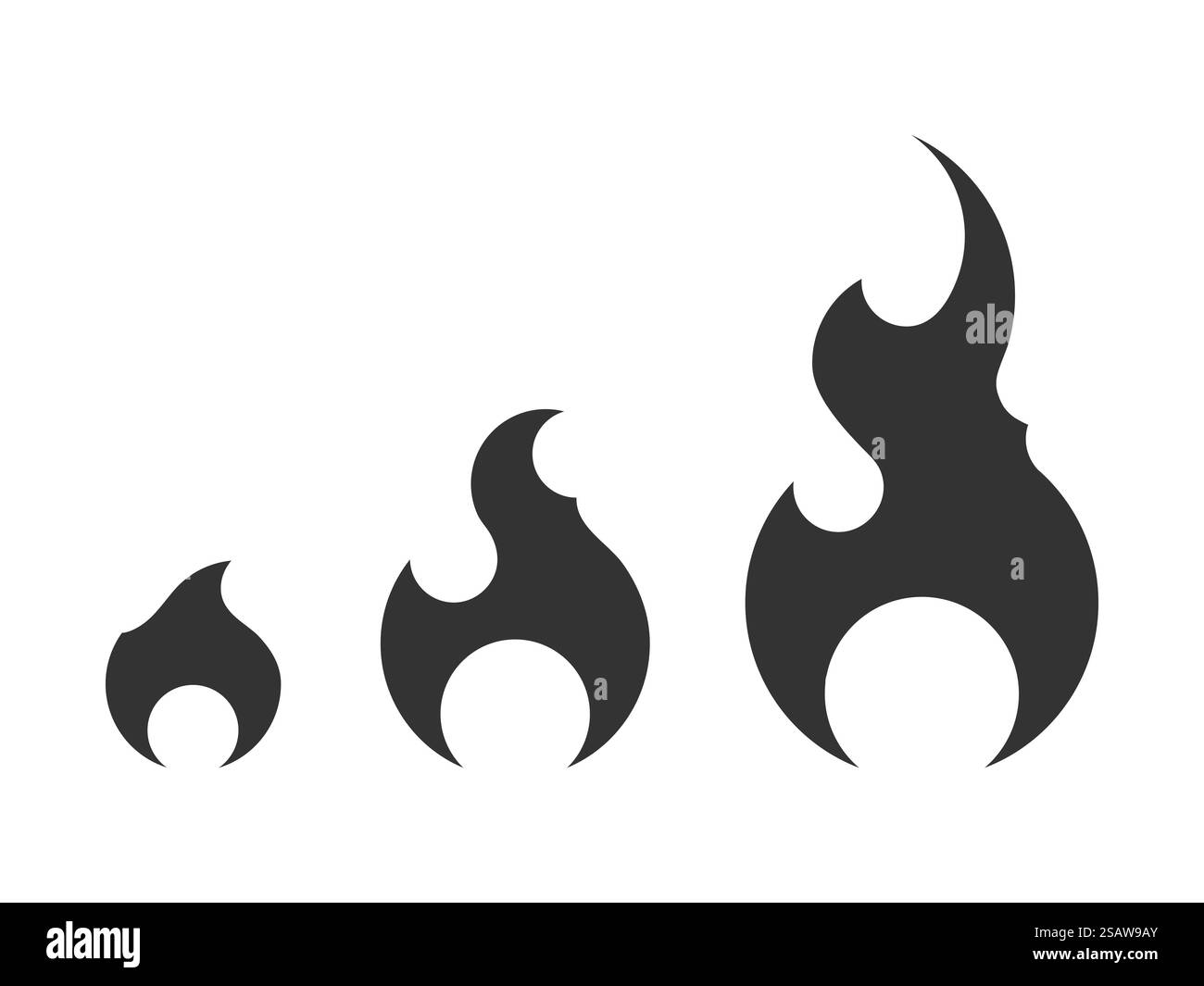Set fire icons vector template isolated. Collection flat flame logo ...