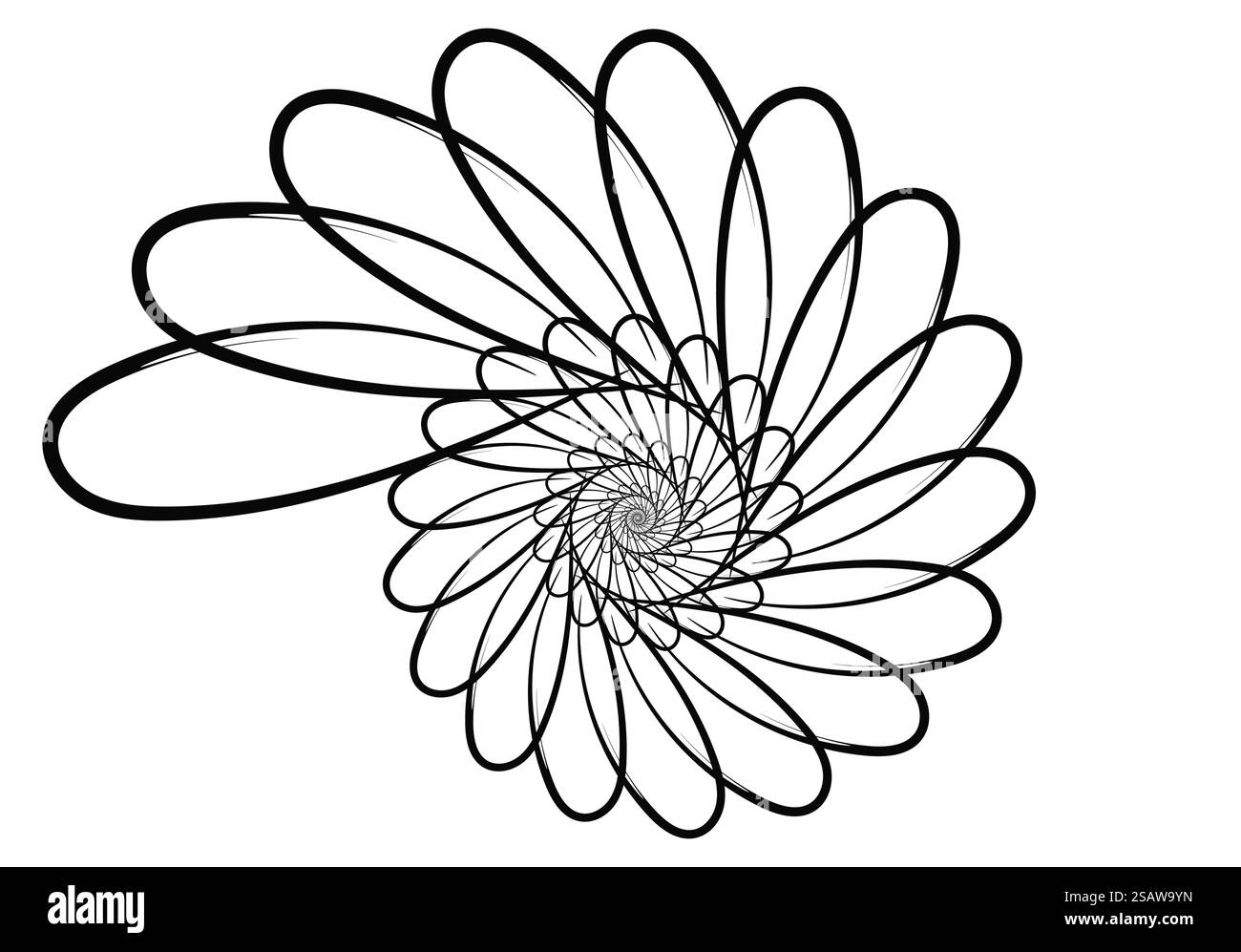 Spiral vector design elements. Abstract lines black and white. Swirl ...