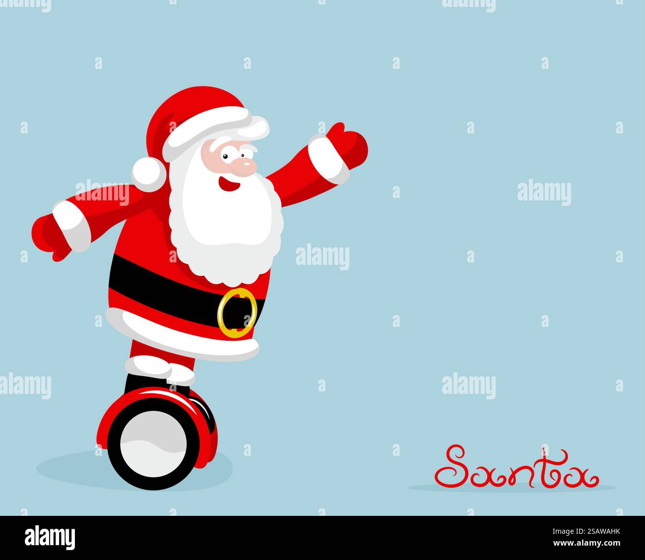 Santa Ride Design Modern Santa rides on electro board Christmas concept template. Vector ...