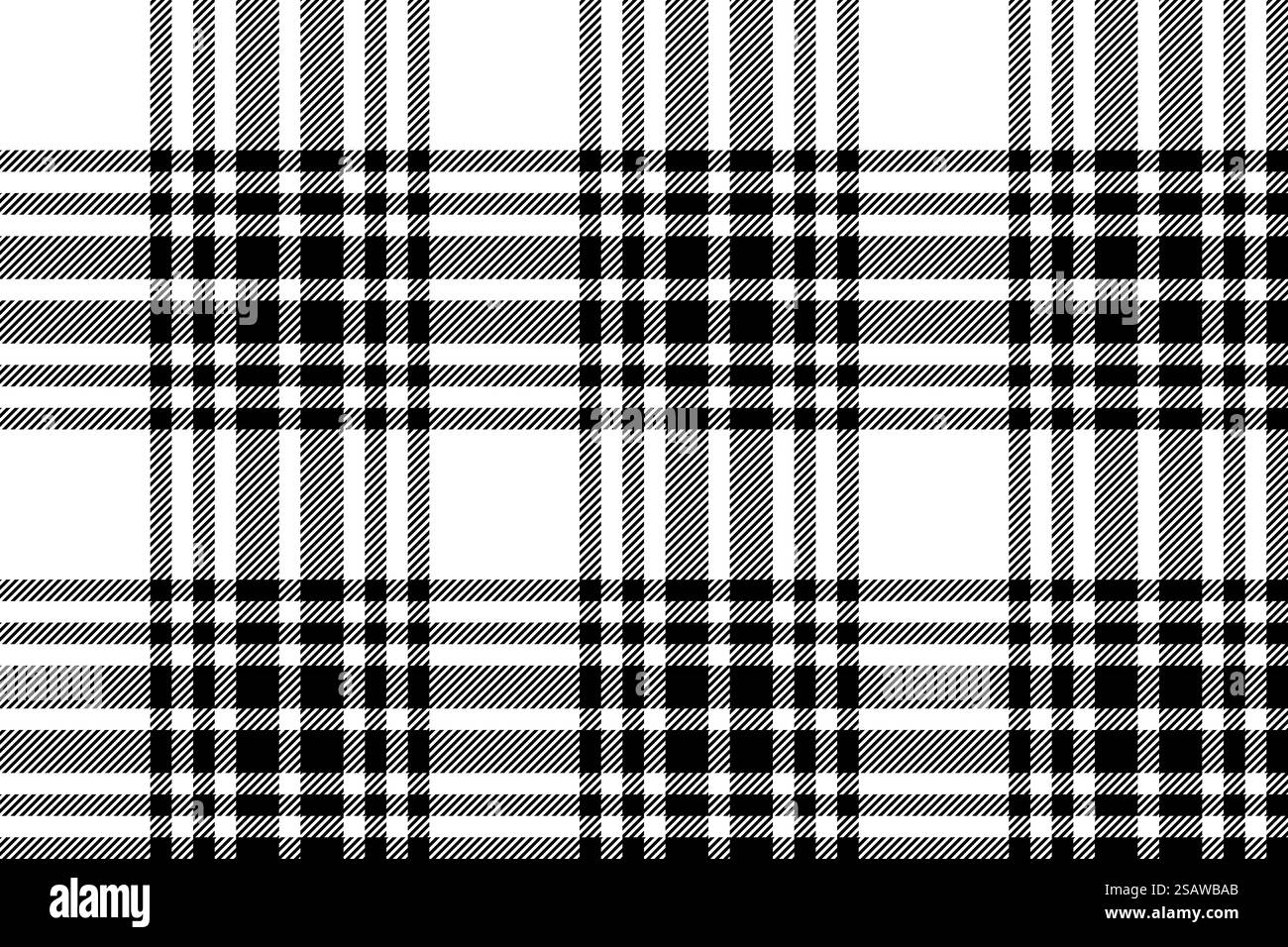 Plaid background, check seamless pattern in black and white. Vector ...