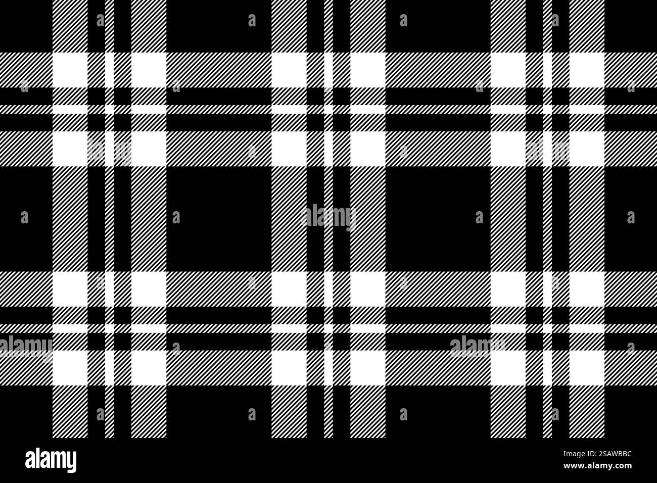 Plaid background, check seamless pattern in black and white. Vector ...