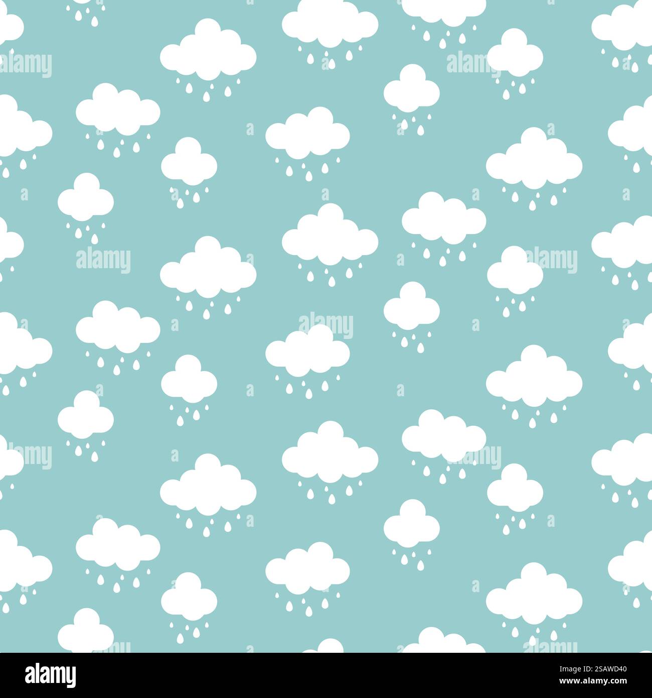 Clouds background vector. Rain drops pattern seamless Stock Vector ...