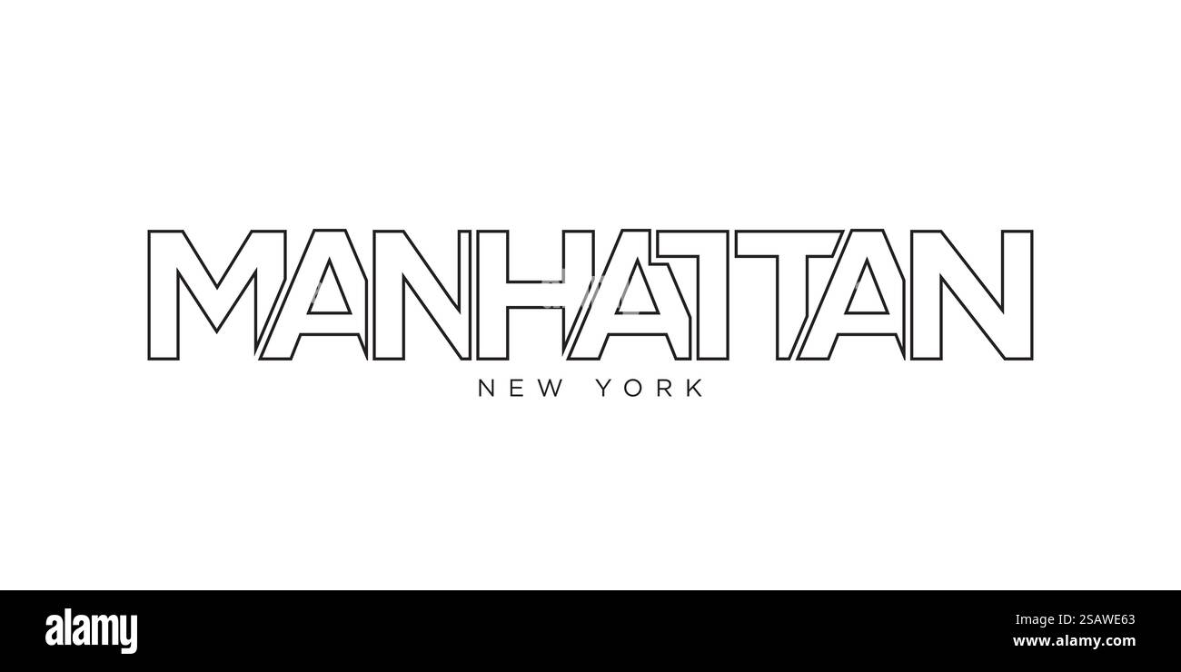 Manhattan, New York, USA typography slogan design. America logo with ...