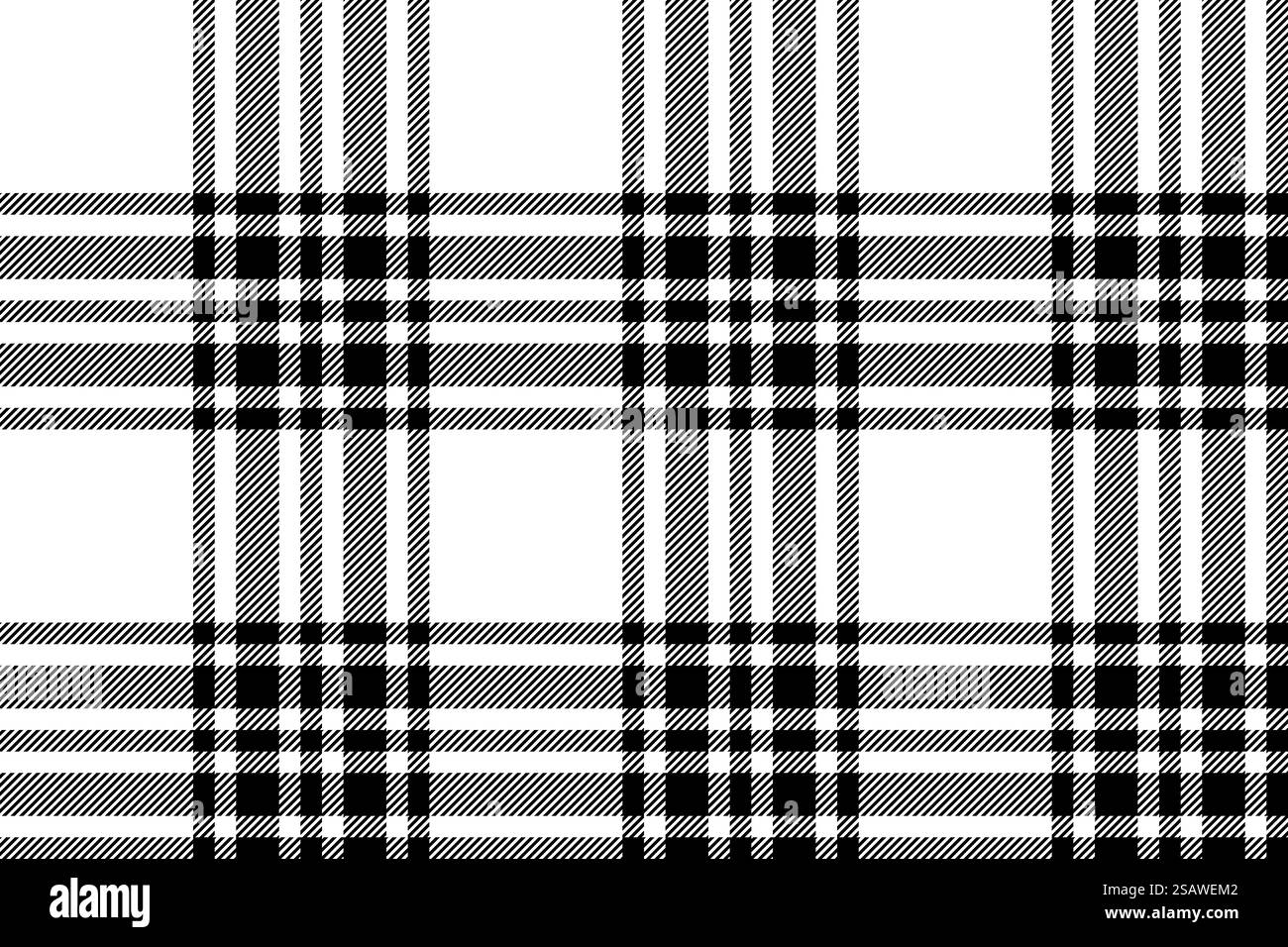 Plaid background, check seamless pattern in black and white. Vector ...
