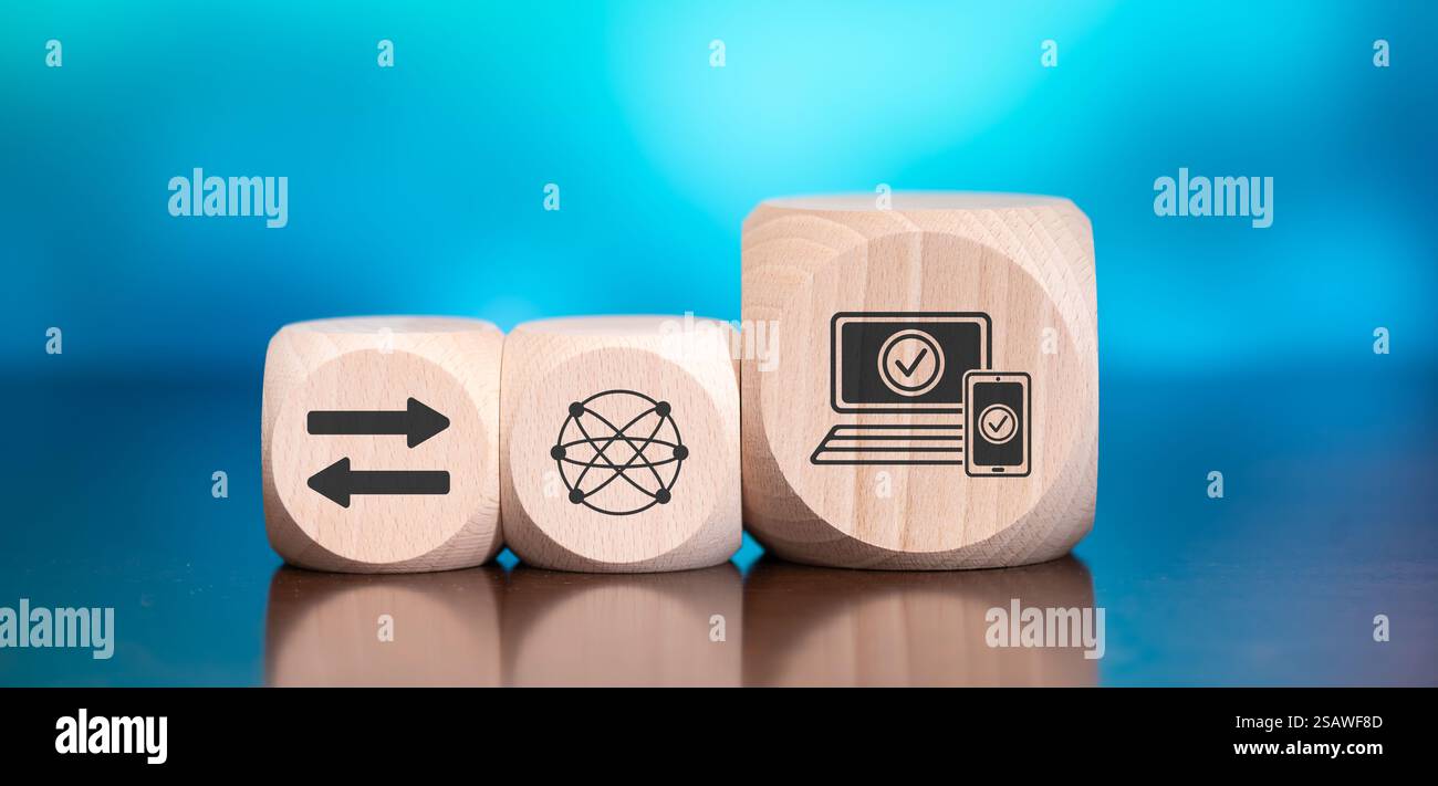 Wooden blocks with symbol of 2fa concept on blue background Stock Photo ...