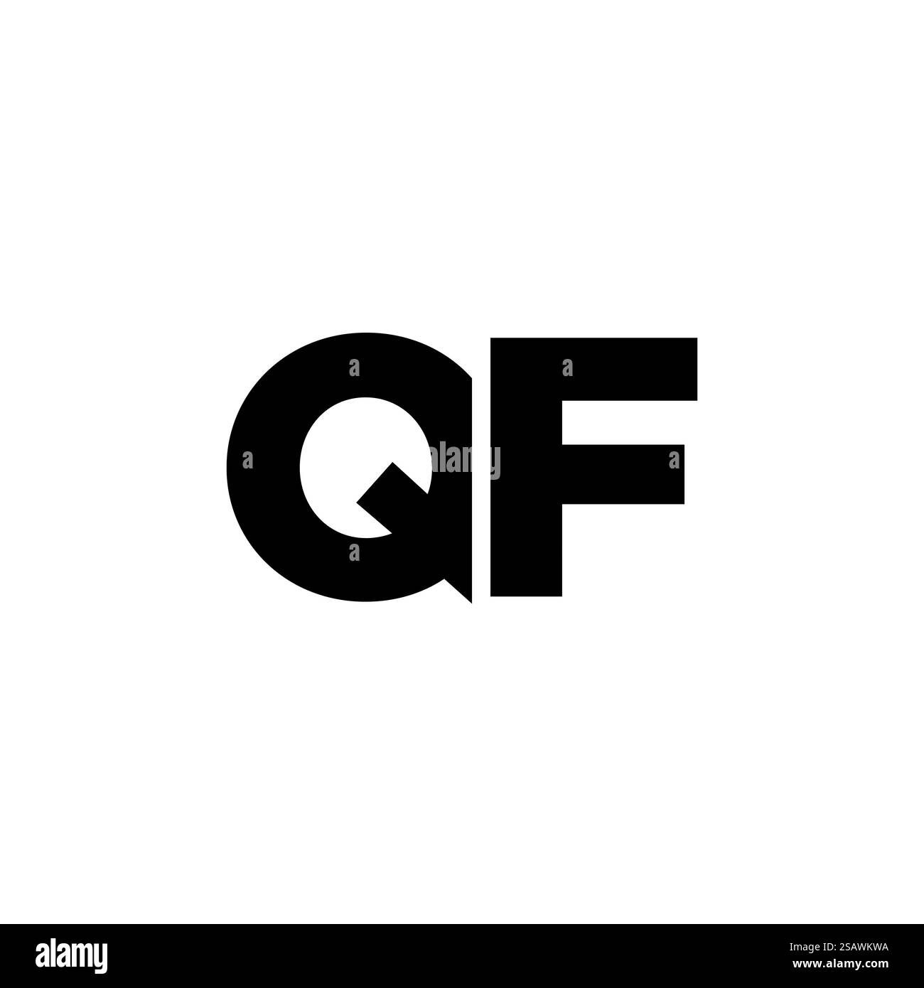 Trendy letter Q and F, QF logo design template. Minimal monogram initial based logotype for company identity. Stock Vector