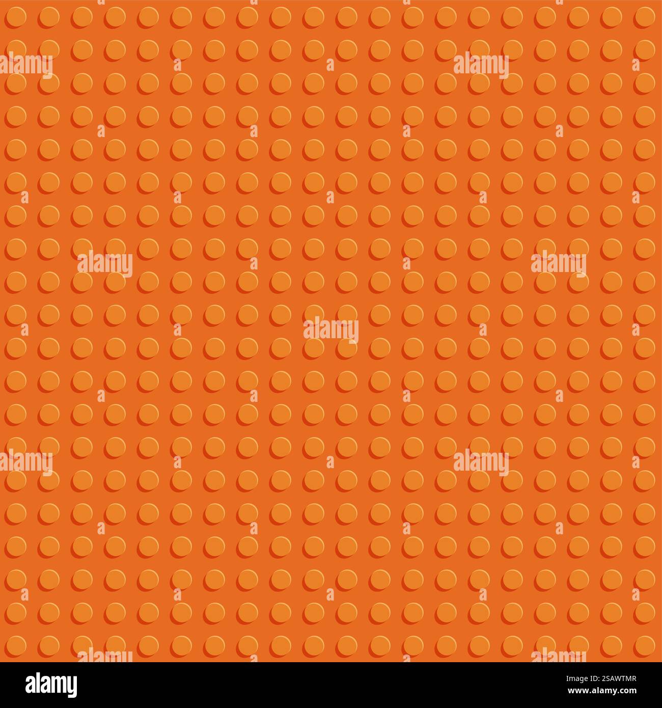 Orange plastic construction block plate seamless pattern flat design vector background. Orange plastic construction block plate seamless pattern flat design Stock Vector