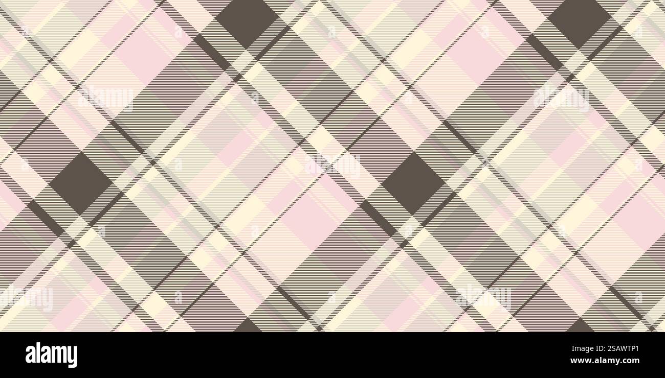Hobby seamless texture check, border plaid fabric pattern. Goose foot background tartan vector textile in light and cornsilk color. Stock Vector