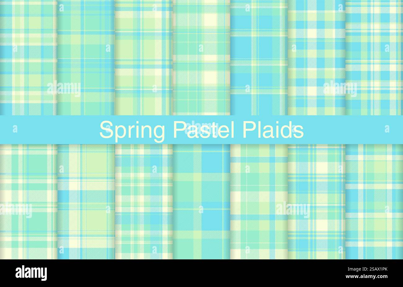 Spring plaid collection, textile design, checkered fabric pattern for ...